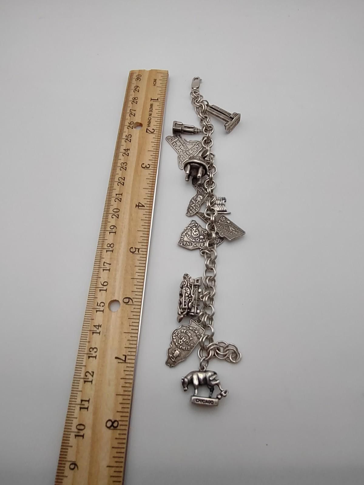 Other Vintage Sterling Travel Charm Bracelet US 54g Size ONE SIZE - 3 Thumbnail