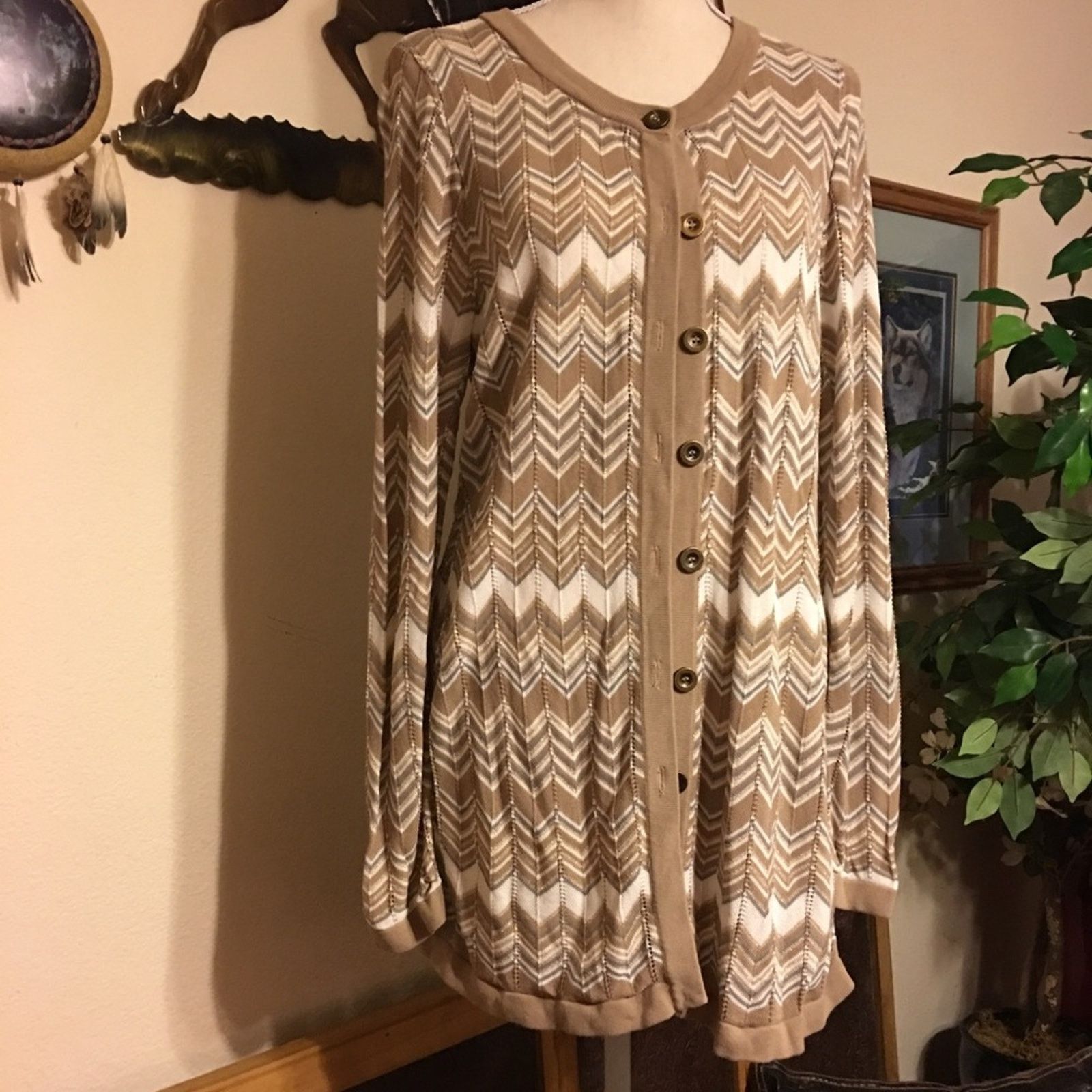 Other Charter Club metallic chevron print cardigan Size XL / US 12-14 / IT 48-50 - 1 Thumbnail