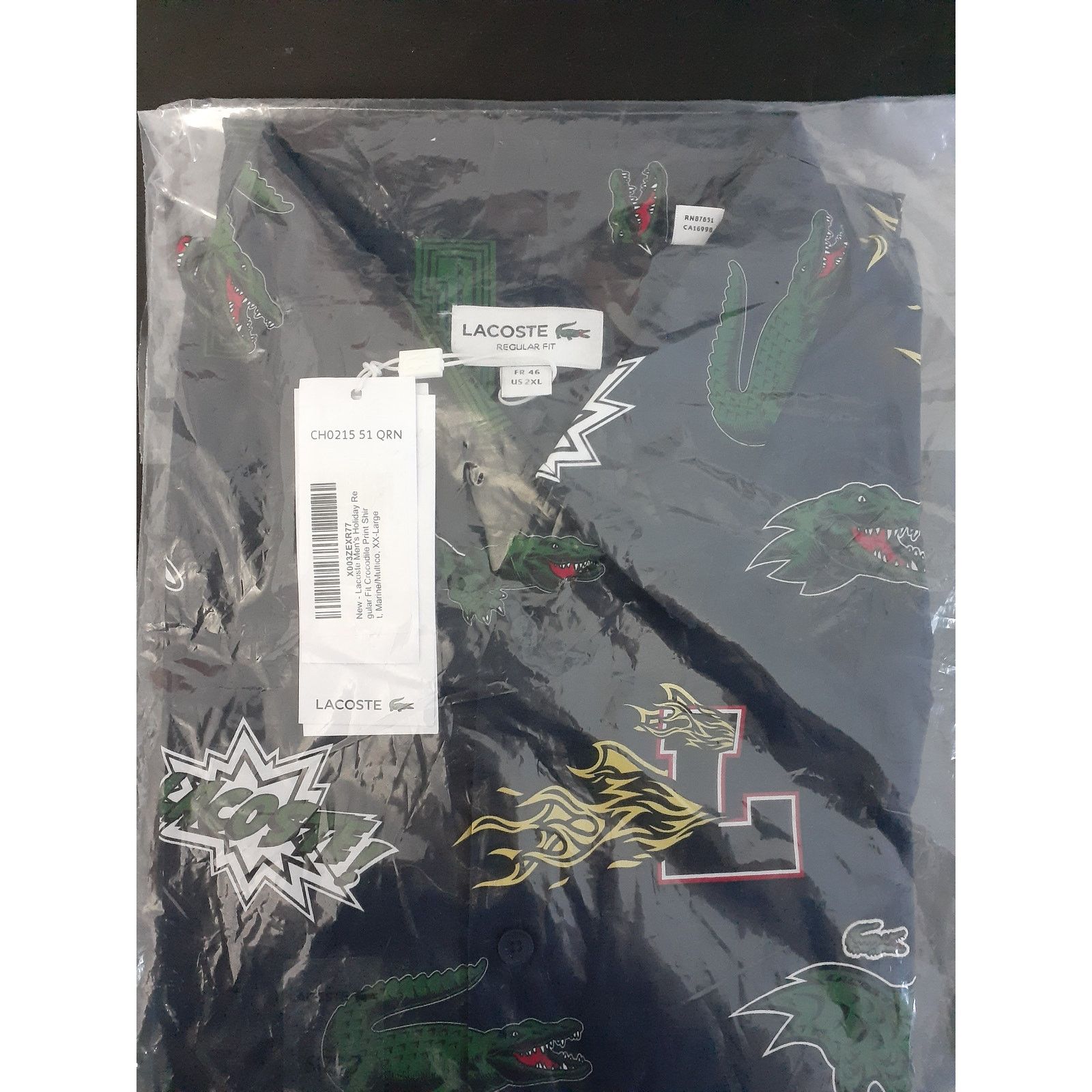 Lacoste Lacoste Men's Long Sleeve All Over Print Graphic Shirt 2XL Size US XXL / EU 58 / 5 - 2 Thumbnail