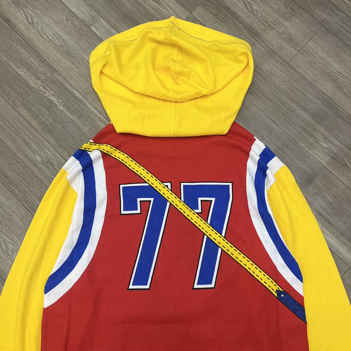 Kansai Yamamoto × Vintage Vintage Kansai Yamamoto 1980's Trompe L'oeil Errand Hoodie Size US M / EU 48-50 / 2 - 12 Thumbnail