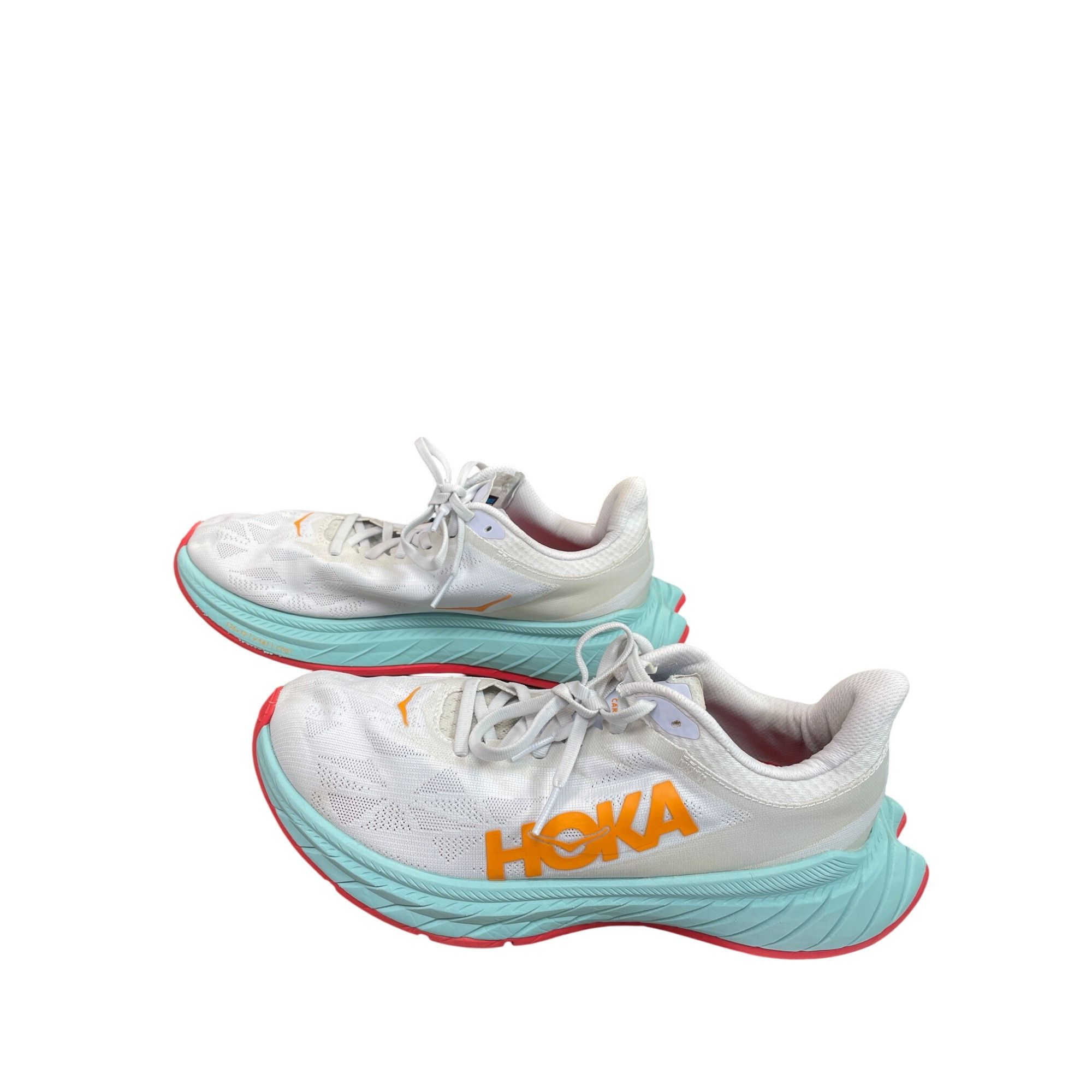 Hoka Hoka Womens Carbon X White green orange Running Sneakers Sz Size US 8.5 / IT 38.5 - 12 Thumbnail