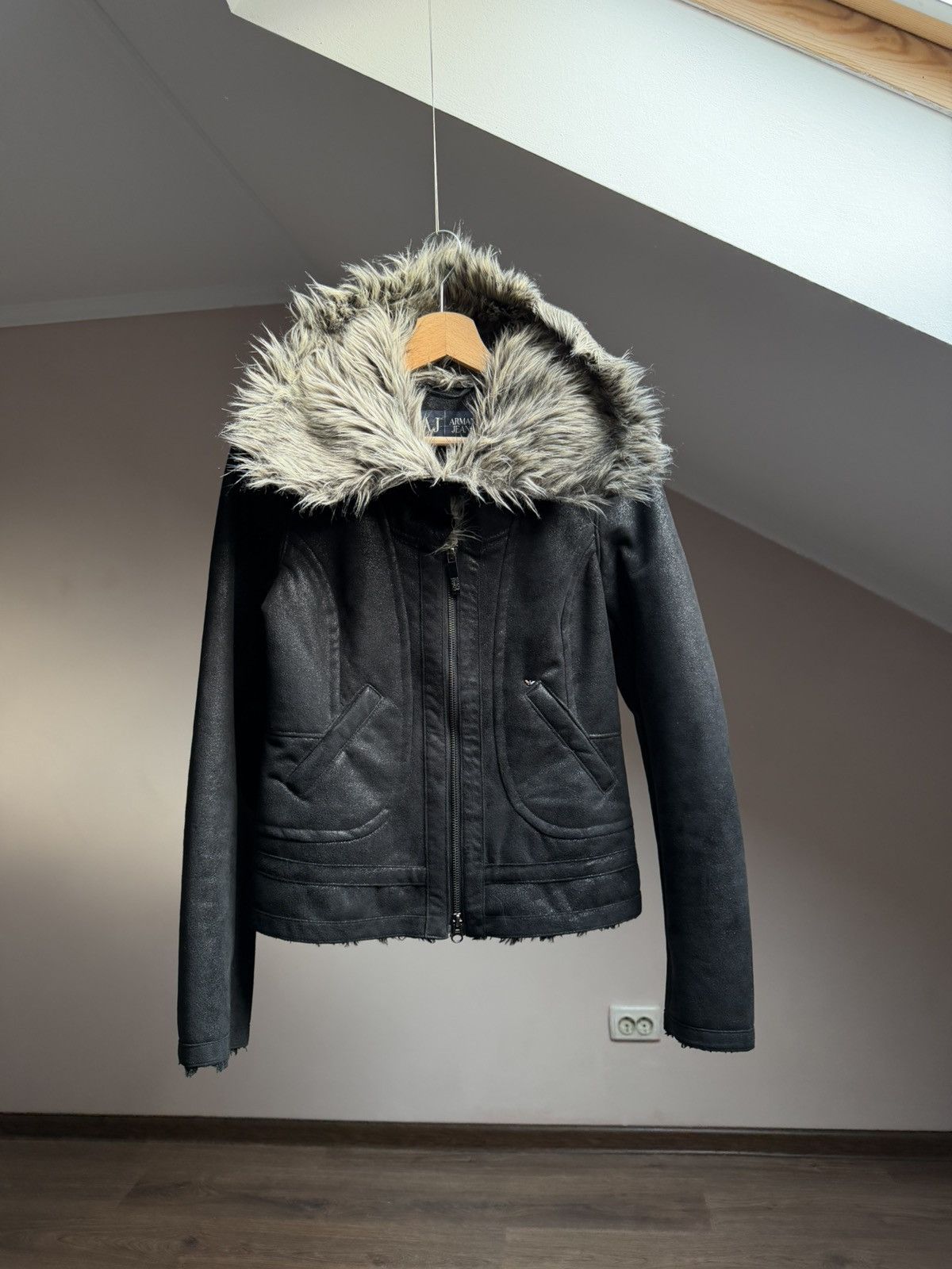 Giorgio Armani Rare! Rick Owens Style Faux Fur Short Jacket Y2K Opium Size M / US 6-8 / IT 42-44 - 2 Thumbnail