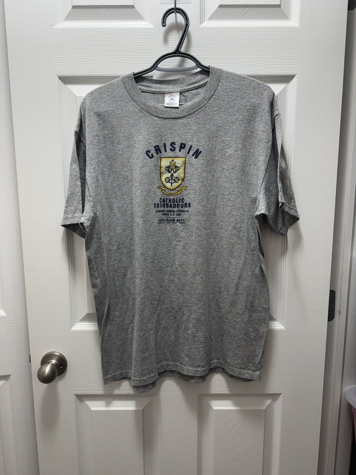 Delta × Vintage Delta Pro Weight Crispin Catholic Vintage Church Grey Tee Size US M / EU 48-50 / 2 - 1 Thumbnail