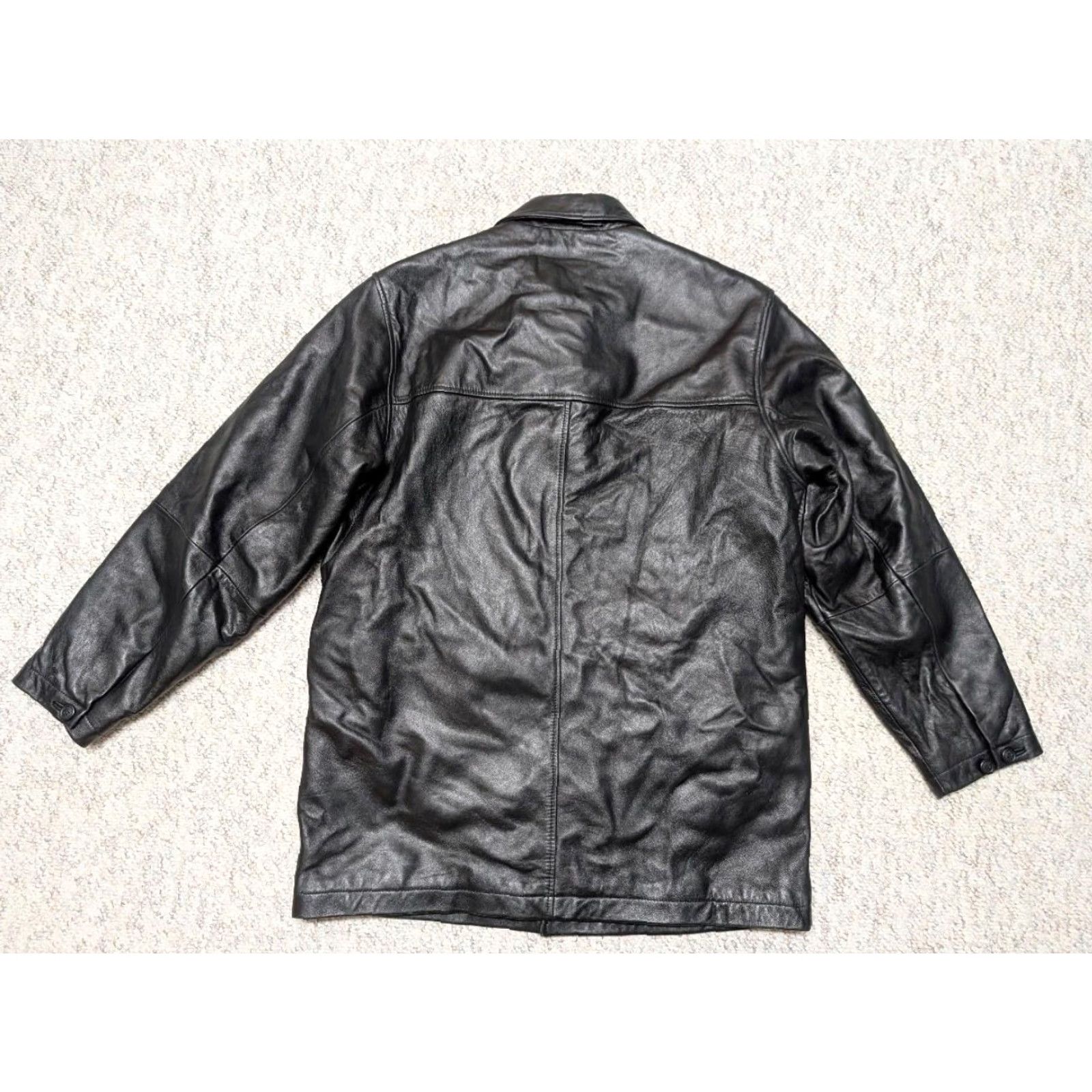 Liz Claiborne VINTAGE Claiborne leather coat M Lambskin butter soft black motorcycle jacket Mens 42 1990s y2k coat Size US M / EU 48-50 / 2 - 2 Thumbnail
