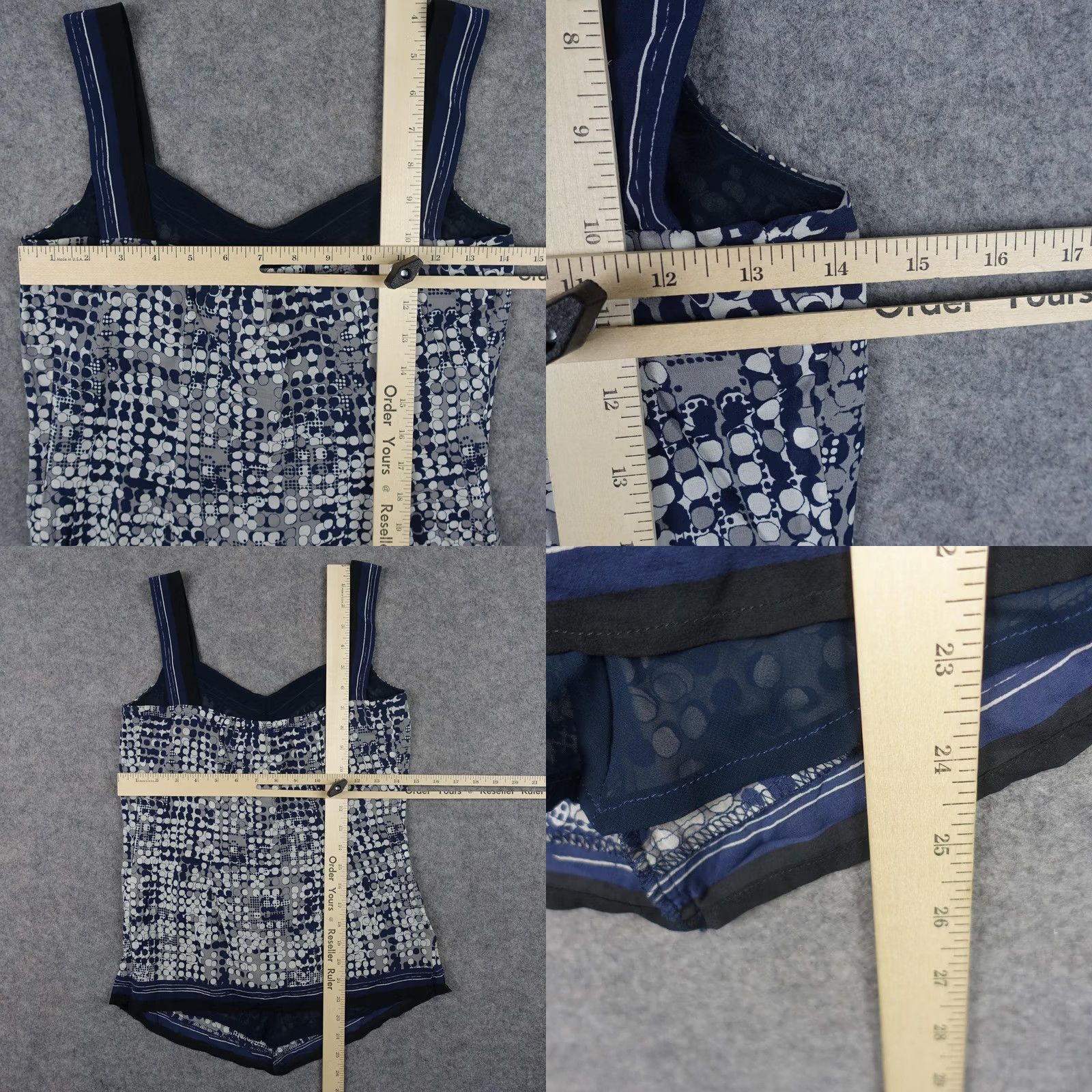 Vintage VINTAGE Classiques Entier Tank Top Womens XS Blue Silk Polka Dot Camisole Lined Size XS / US 0-2 / IT 36-38 - 8 Thumbnail