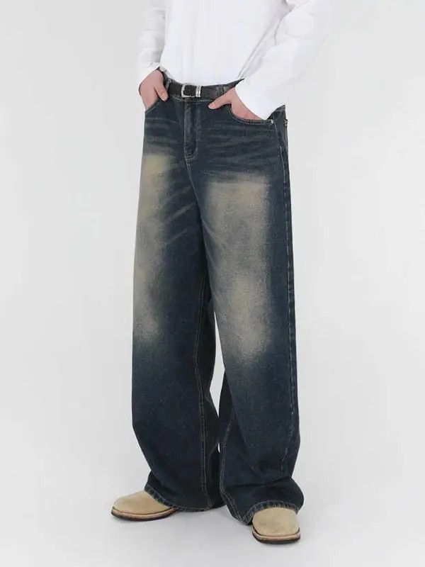 Jean Kikuchi x Ayako Blue Washed Wide Leg Denim Jeans Size US 32 / EU 48 - 7 Thumbnail