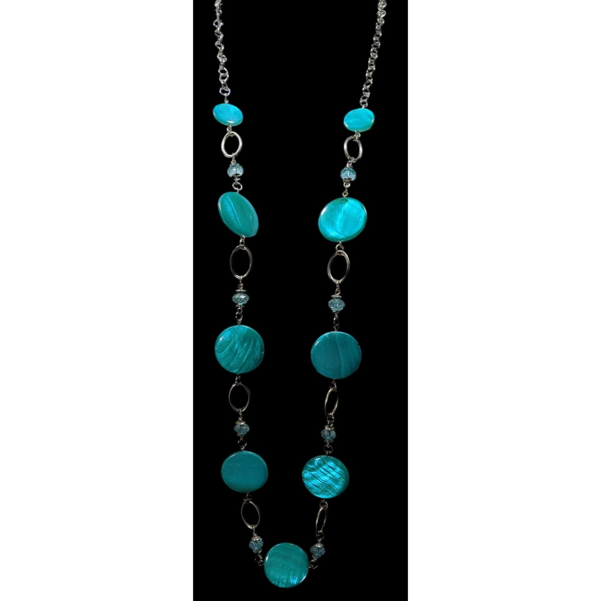 Other Retro Mermaidcore Blue Shell And Glass Station Necklace Size ONE SIZE - 2 Thumbnail