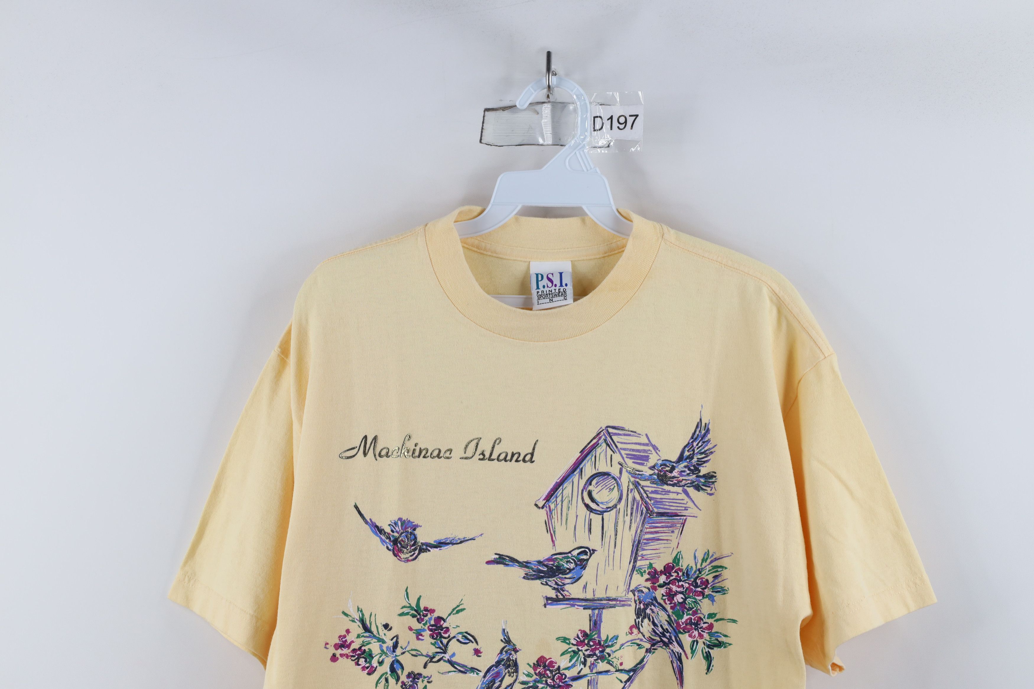 Vintage Vintage 90s Streetwear Mackinac Island Michigan Bird T-Shirt Size L / US 10 / IT 46 - 2 Thumbnail