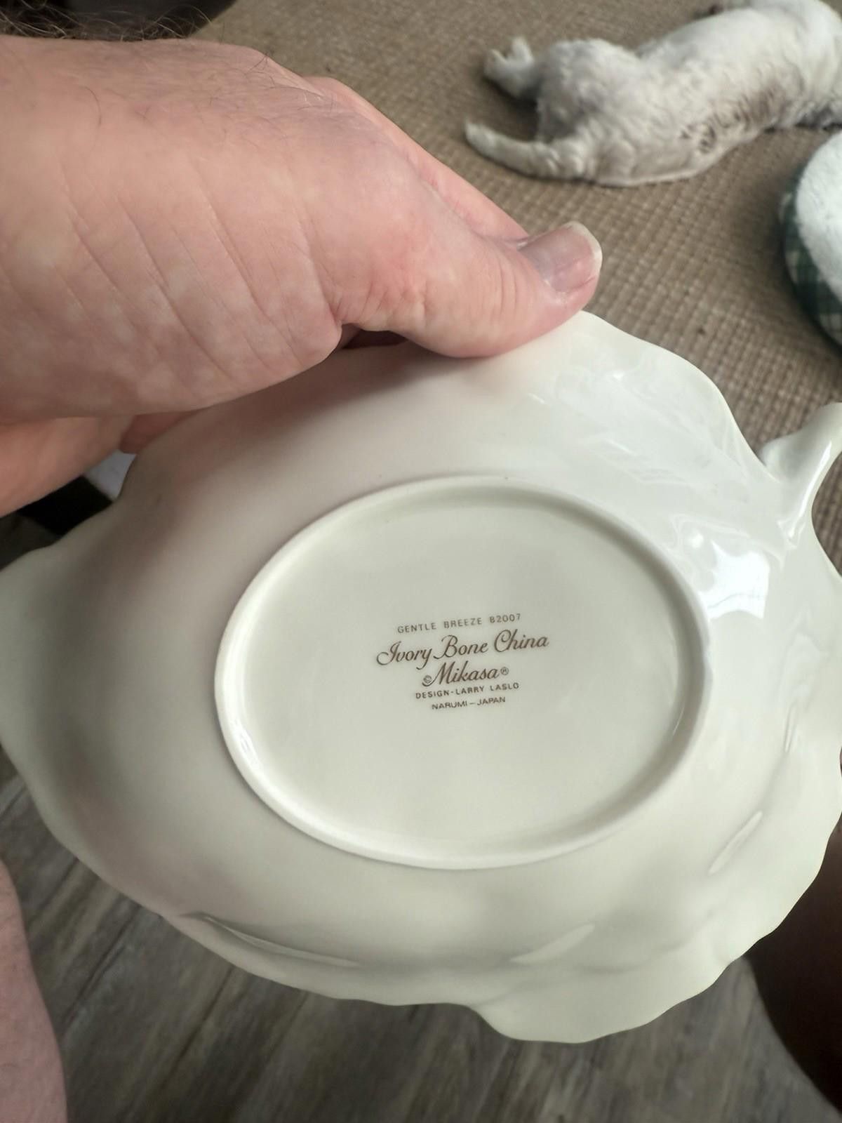 Designer Leaf Shaped Bone China Dish by Mikasa in in Gentle Breeze Size ONE SIZE - 2 Thumbnail