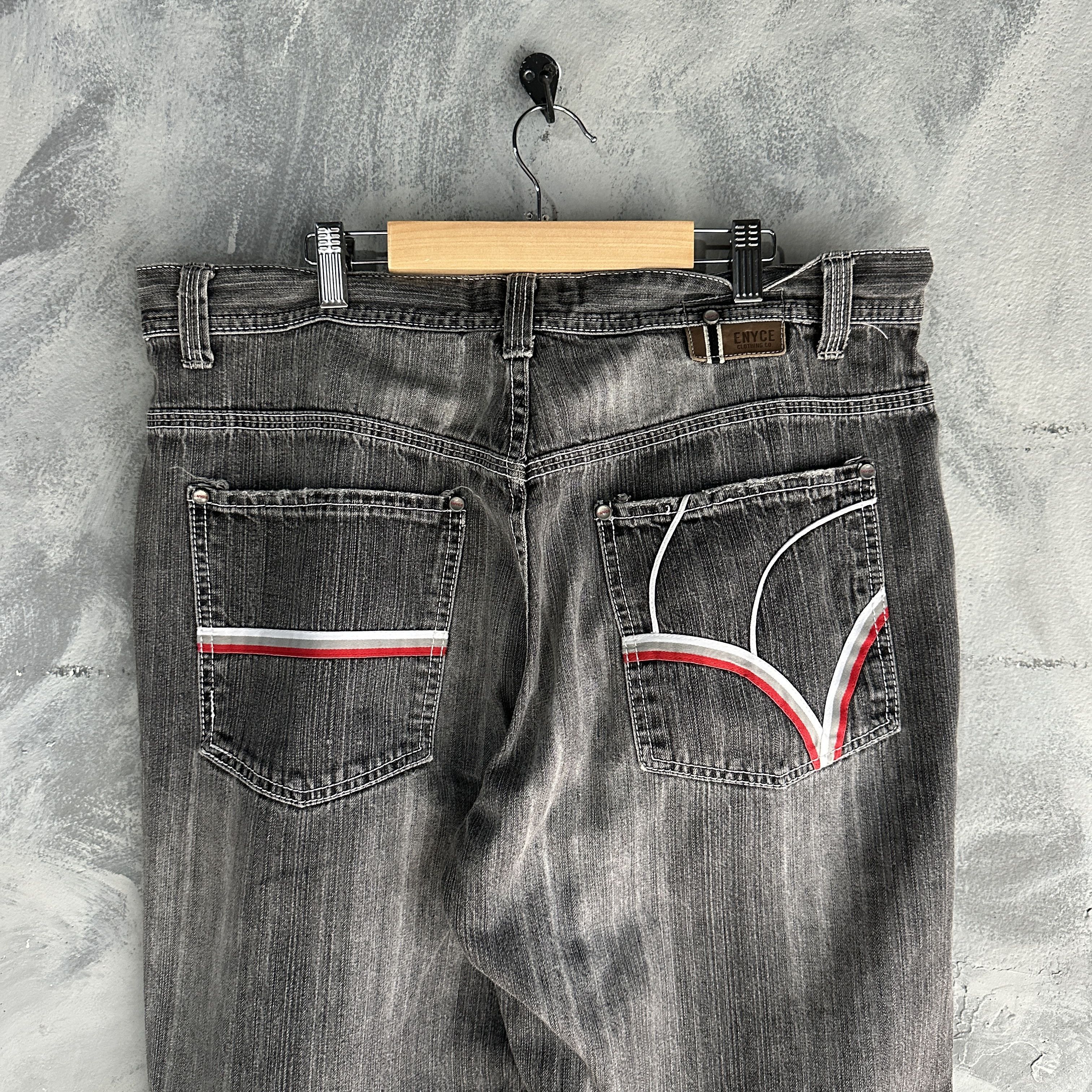 Enyce Enyce Baggy Jeans Mens Size 36 Black Faded With Red Y2K Size US 36 / EU 52 - 6 Thumbnail