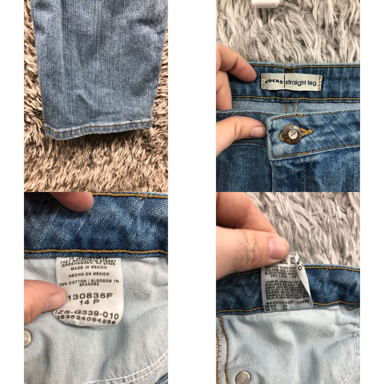 Vintage Riders Jeans Womens Size 14P Mid Rise Dark Wash Blue Denim Size 36" / US 14 / IT 50 - 8 Thumbnail