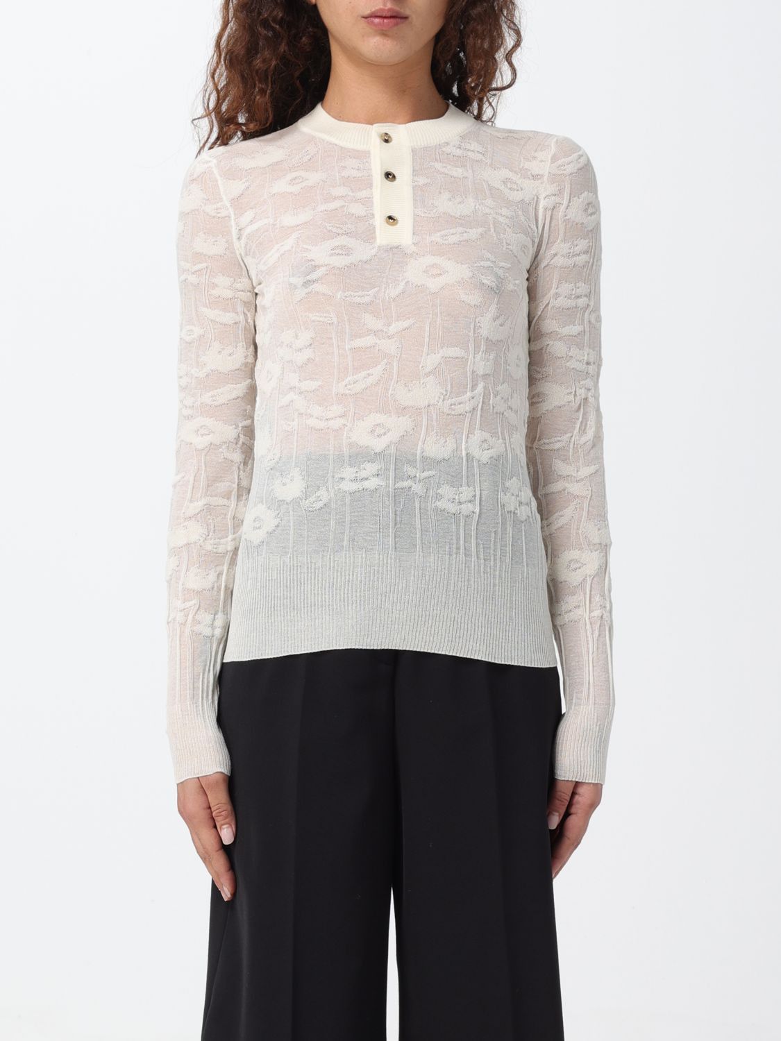 image of Bottega Veneta Sweater Woman White, Women's (Size Medium)