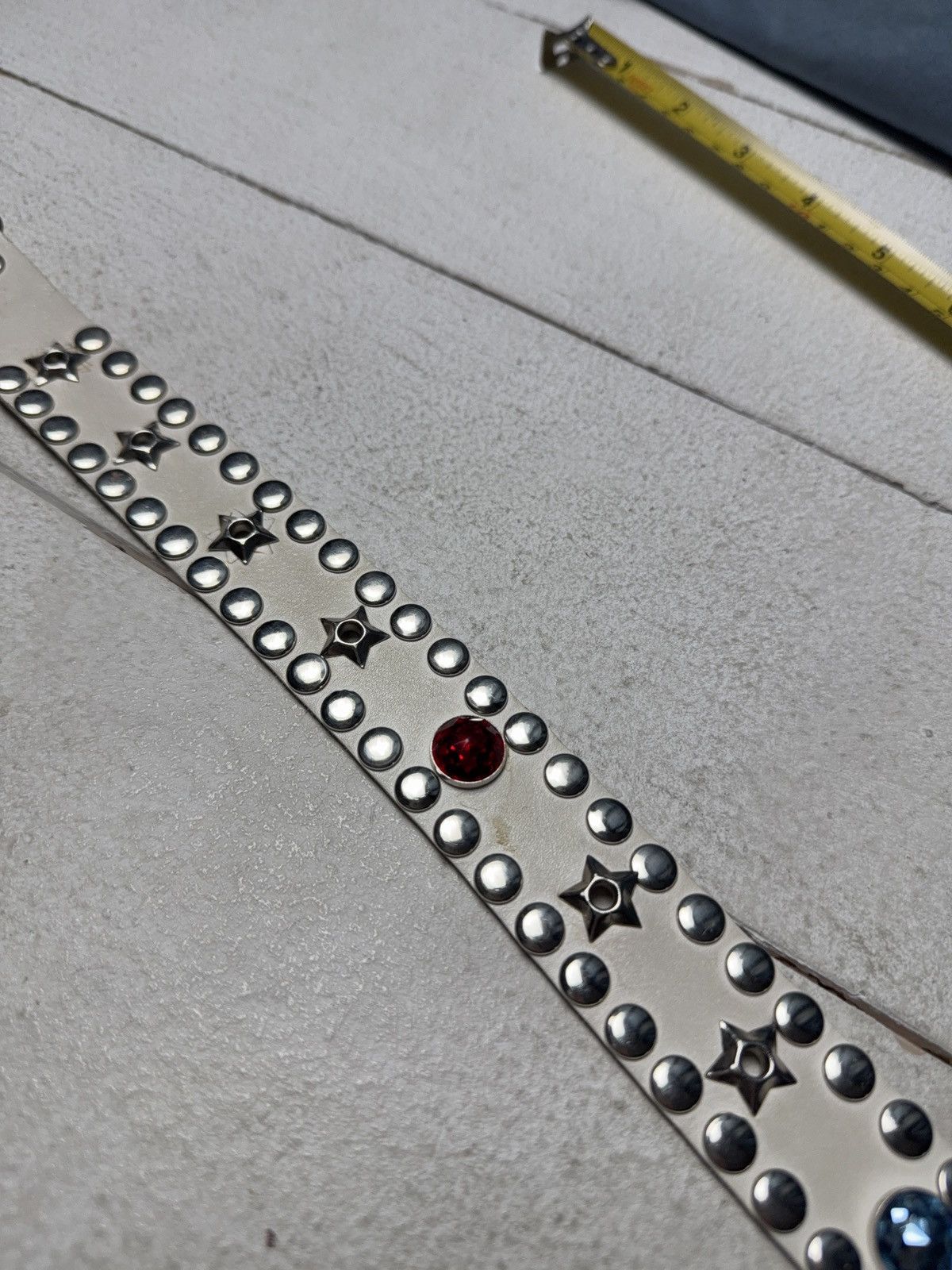 Hysteric Glamour Vintage Leather Belt Y2K Rhinestones Punk Metal Avant Garde Size ONE SIZE - 10 Thumbnail