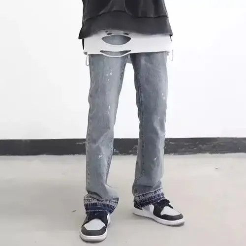 Japanese Brand × Jean Denim Wash Wide-leg Flared Detail Pants Size US 30 / EU 46 - 1 Thumbnail