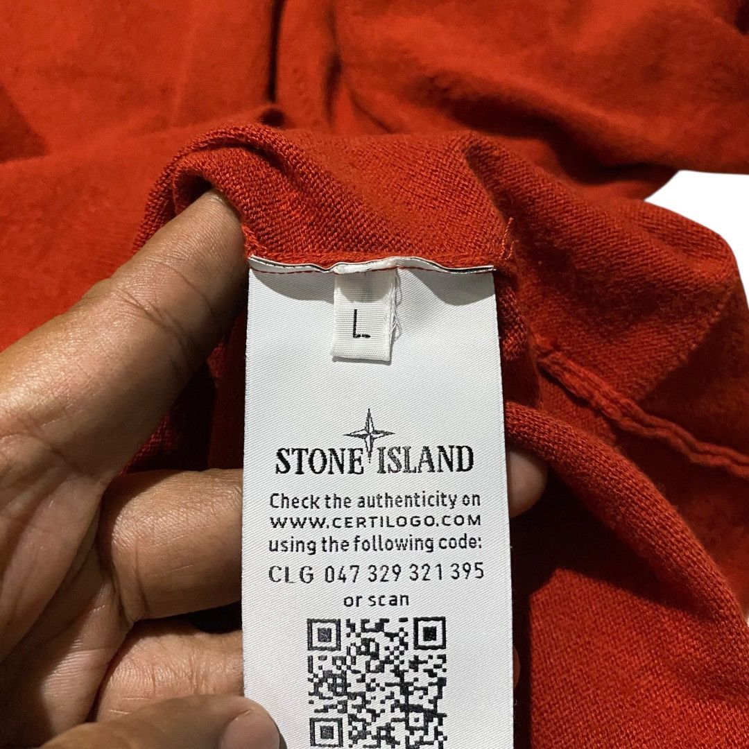 Stone Island Stone island v-neck patch reddish orange knitwearr Size US L / EU 52-54 / 3 - 6 Thumbnail