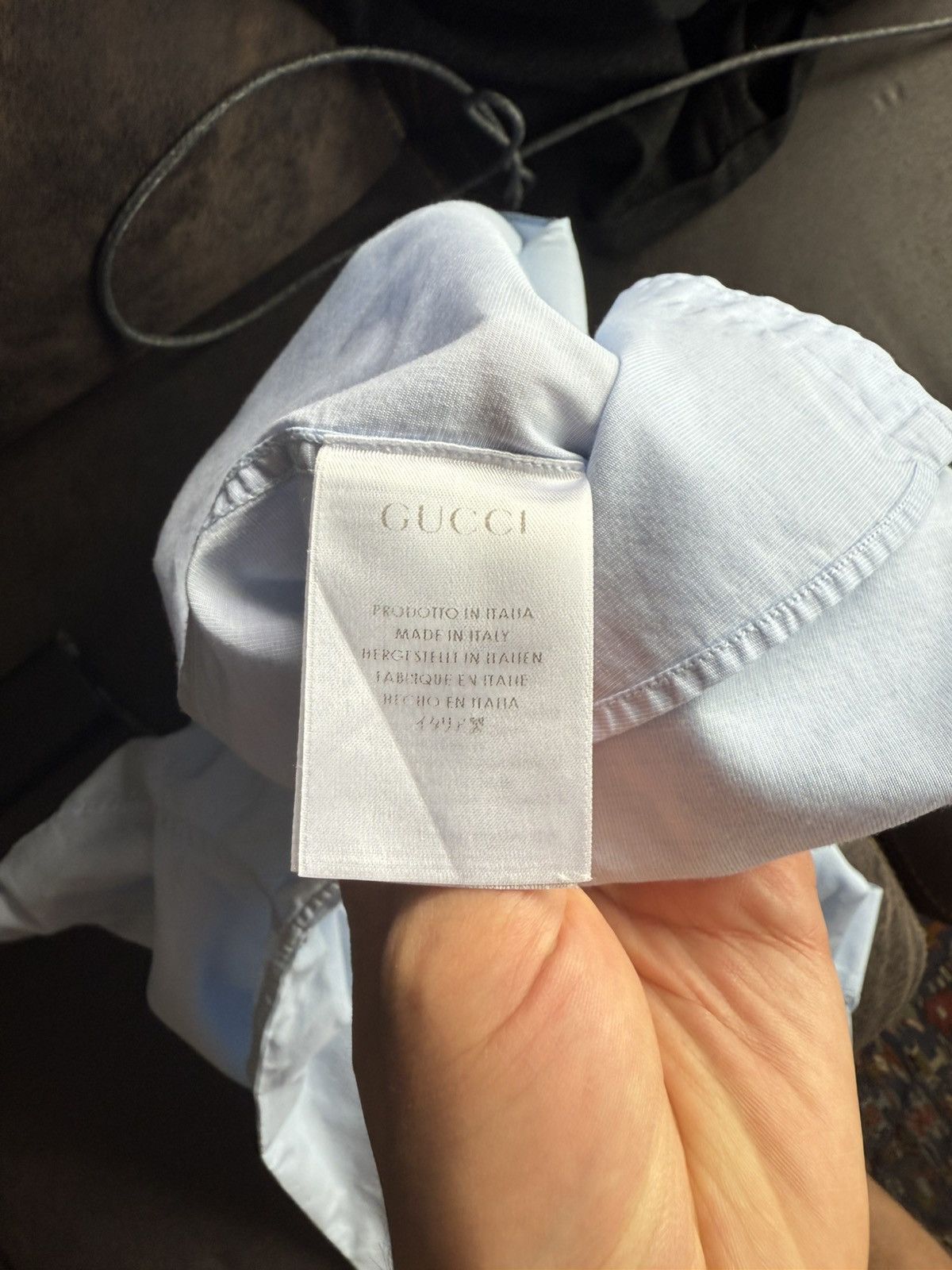 Gucci Light Blue Skinny Shirt with Pocket Size US M / EU 48-50 / 2 - 12 Thumbnail