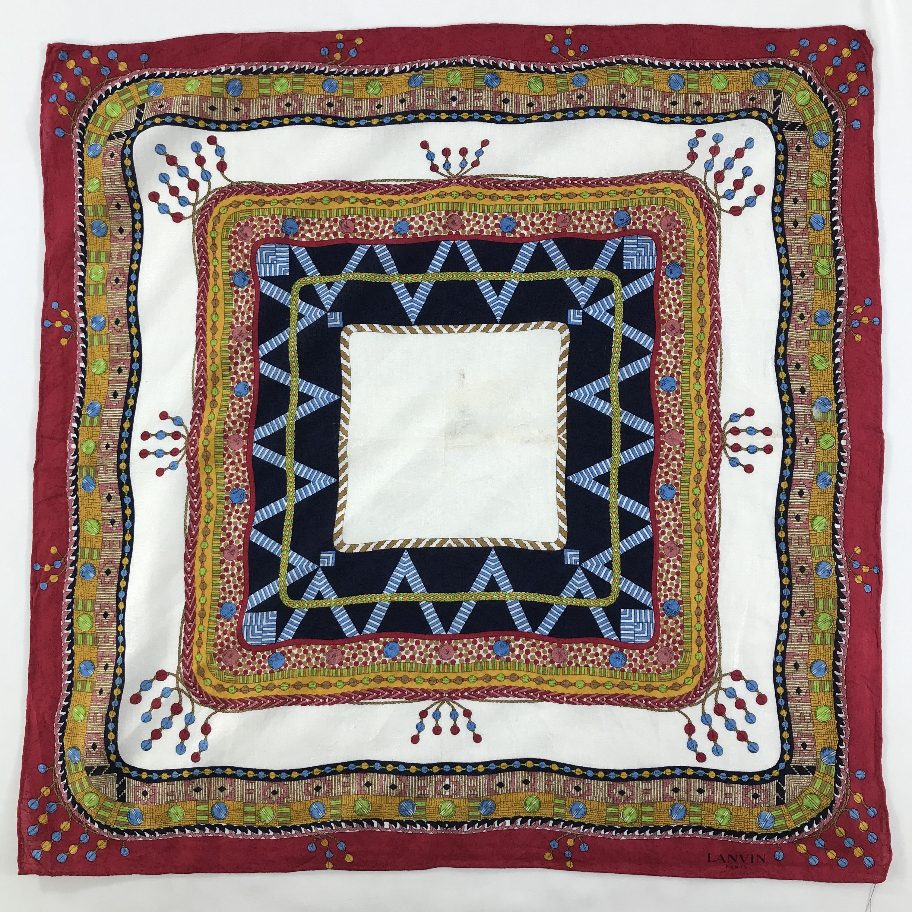 Lanvin × Vintage Lanvin Bandana / Handkerchief / Neckerchief - S1336 Size ONE SIZE - 1 Thumbnail