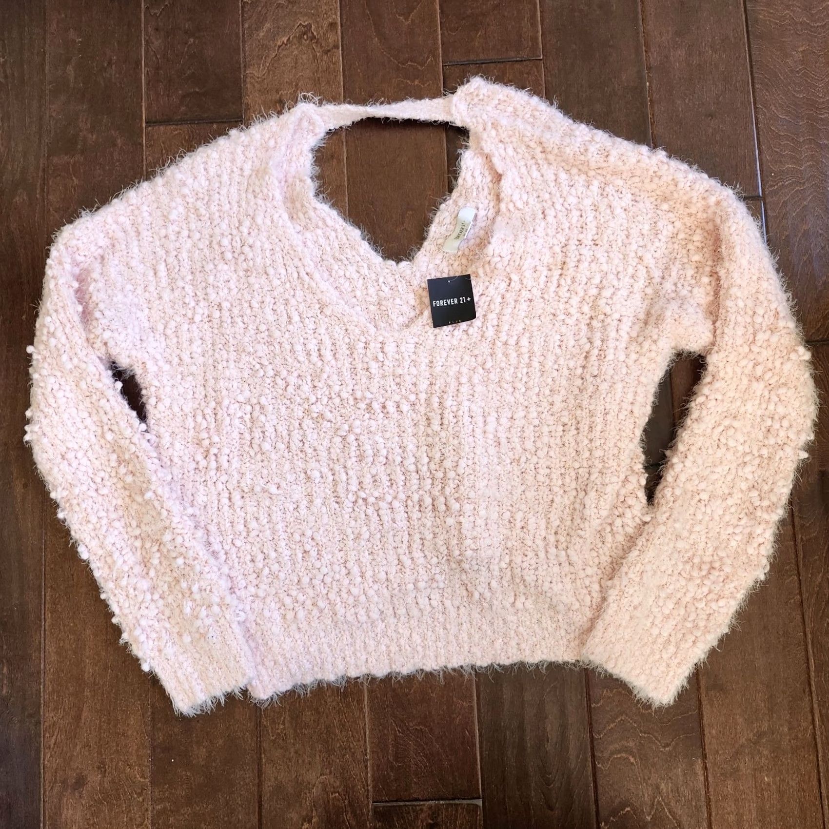 Forever 21 FOREVER 21 Pink V-Neck Keyhole Sweater 3X Plus Women Pullover Knit NWT Casual Long Sleeve Autumn Winter Sexy Womens Size XXL / US 16-18 / IT 52-54 - 3 Thumbnail