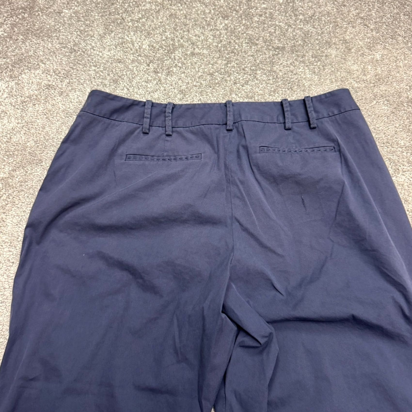 Elie Tahari Elie Tahari Wide Leg Cropped Pants Womens 14 Navy Blue Cuffed High Rise Vintage: No (adjusted to preserve constraints) Size 36" / US 14 / IT 50 - 3 Thumbnail