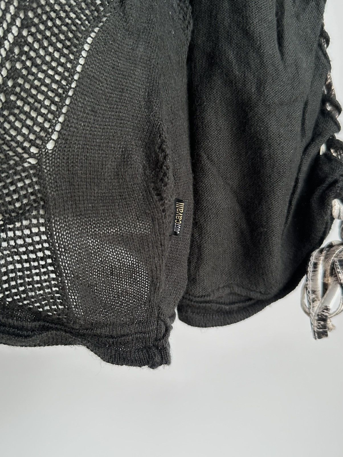 Just Cavalli 00s Just Cavalli Y2K Black Cotton Mini Mesh Dress Sz 46 Size L / US 10 / IT 46 - 13 Thumbnail