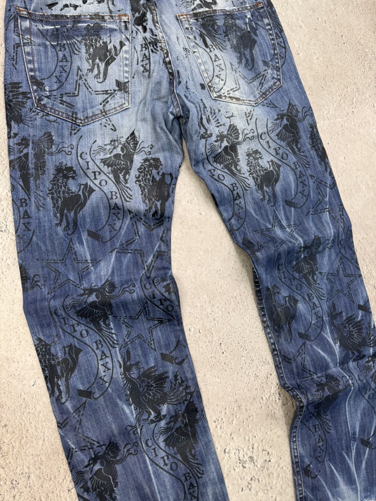 Designer × Ed Hardy Vintage Ed Hardy Style Rhinestones Skeleton Jeans Size US 32 / EU 48 - 10 Thumbnail