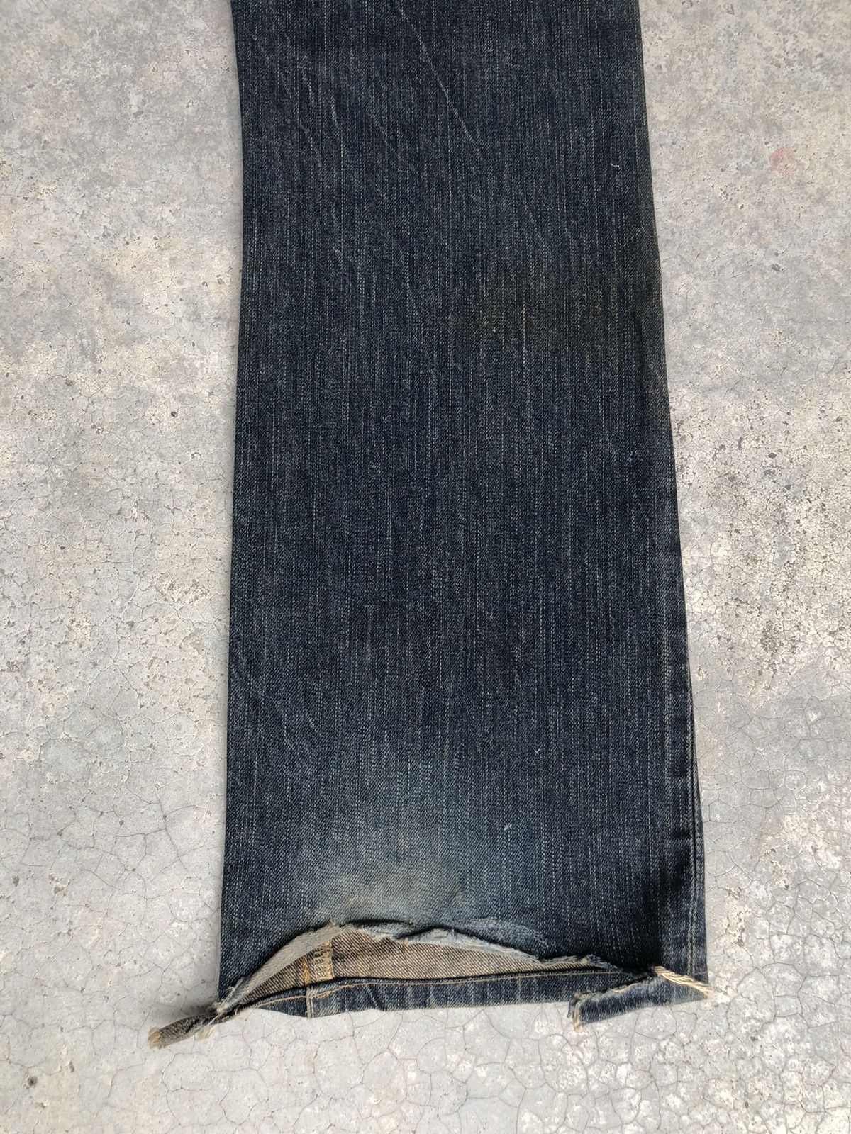If Six Was Nine Japanese Edwin 505s Flared Jeans Mudwash Distressed Denim Size US 32 / EU 48 - 12 Thumbnail