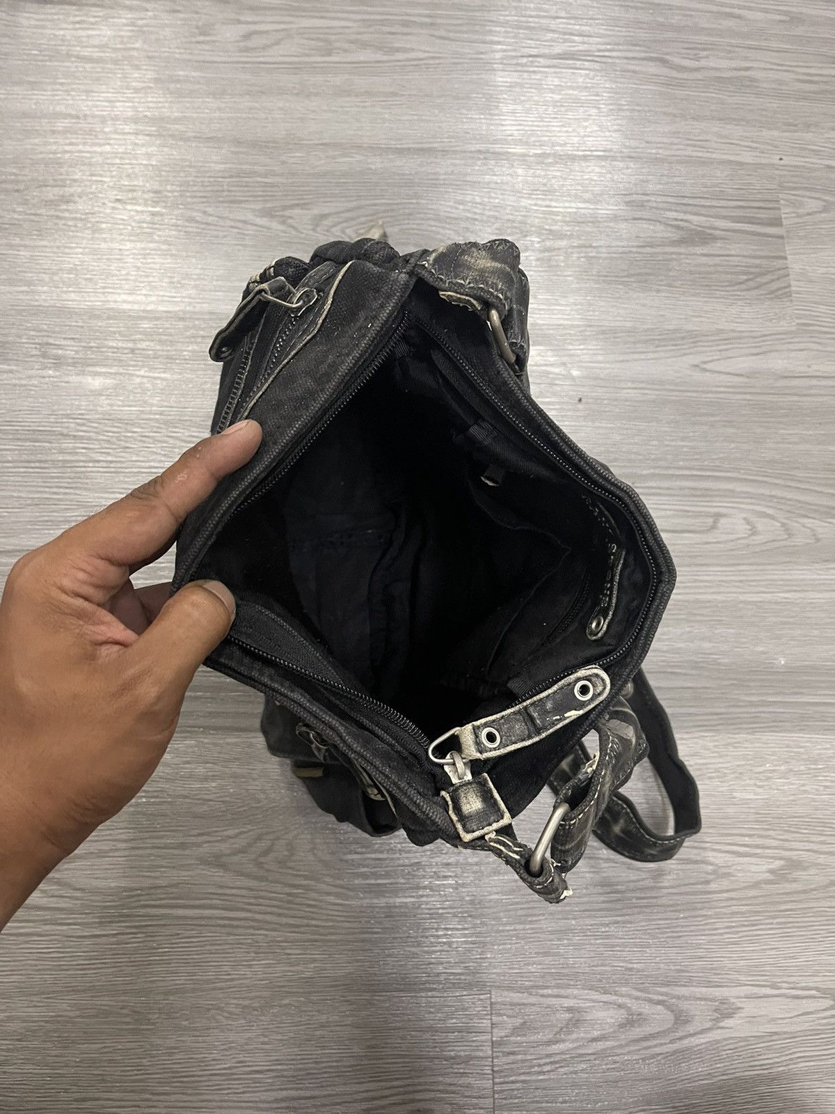 Japanese Brand Grand Stone Black Dyed Multi Compartment Utilities bag Size ONE SIZE - 15 Thumbnail