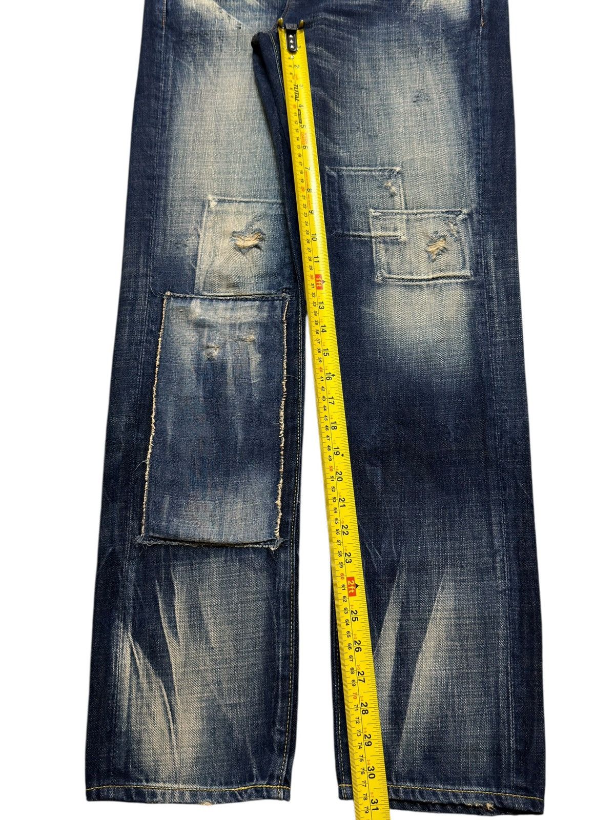 If Six Was Nine Vintage 90s Japanese Brand Blue Faded Wash Patches Style Size US 31 - 12 Thumbnail