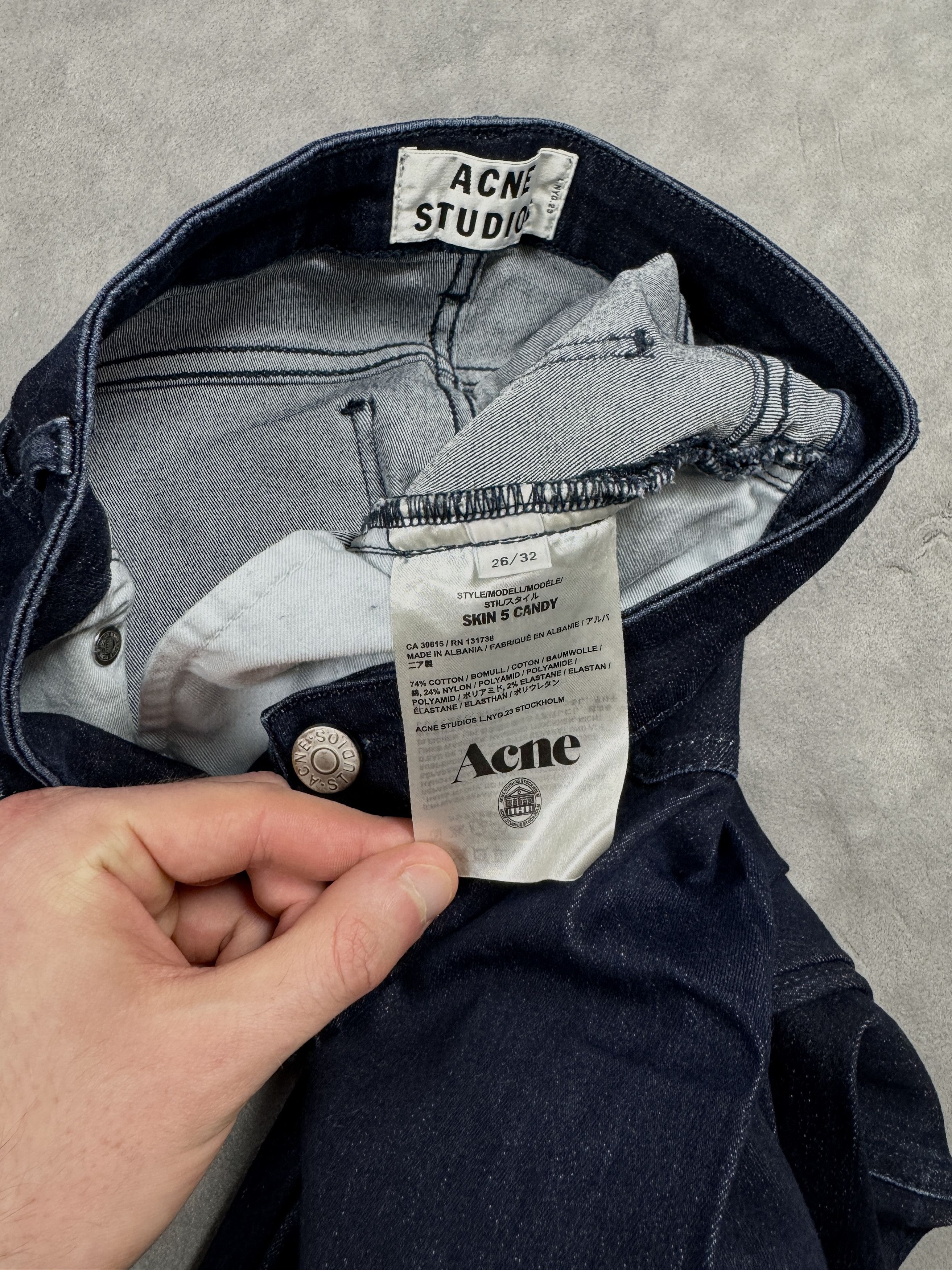 Acne Studios × Vintage Acne Studios navy slim fit denim jeans streetwear retro 90s Size 26" / US 2 / IT 38 - 5 Thumbnail