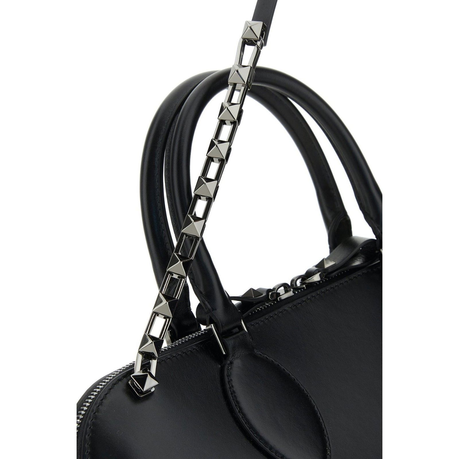 Valentino VALENTINO GARAVANI East-West Rockstud Spike Black Leather Sh Size ONE SIZE - 4 Thumbnail