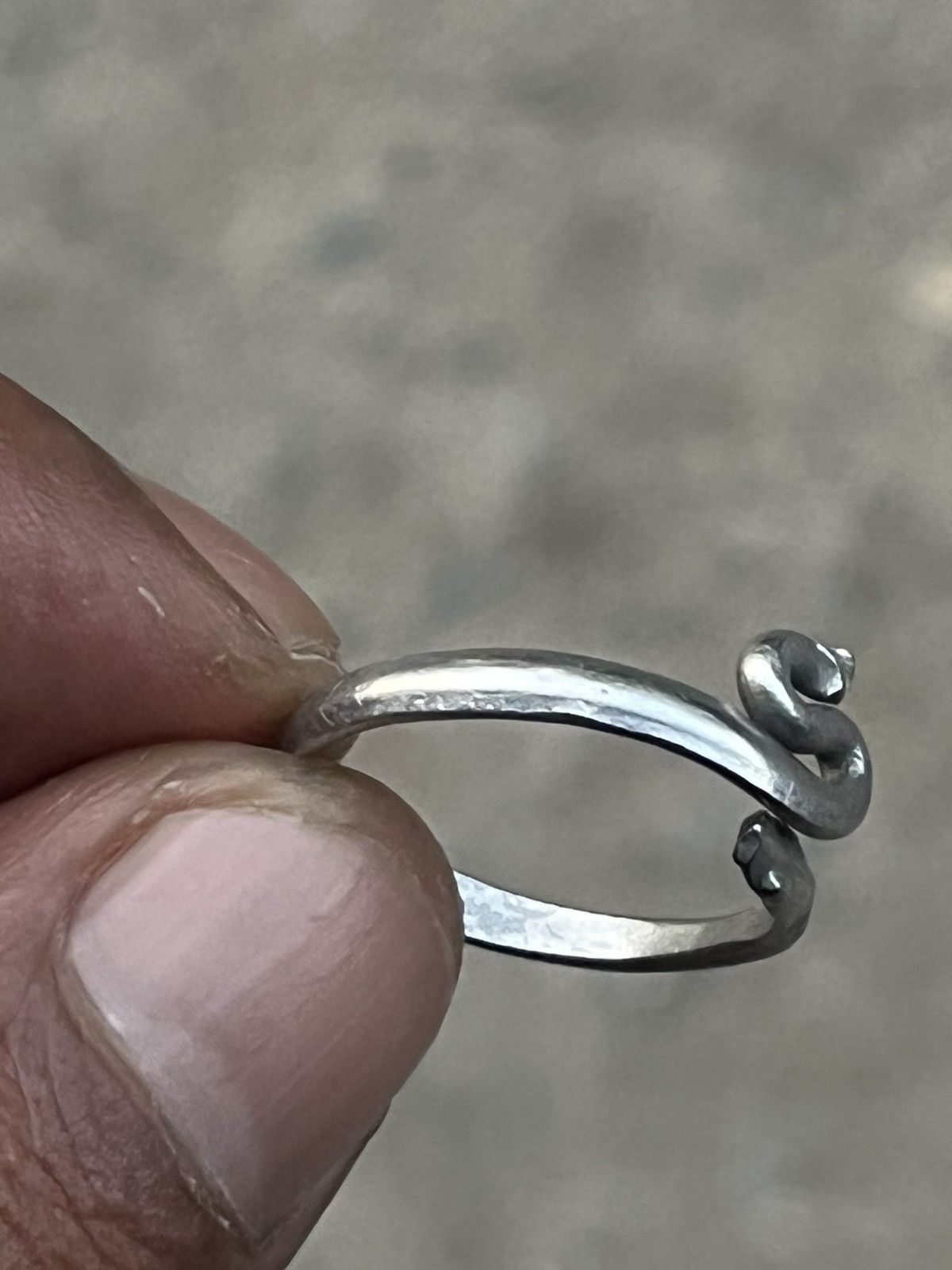 Hysteric Glamour Handcrafted Hammered Snake Ring Sterling Silver Style Size ONE SIZE - 6 Thumbnail