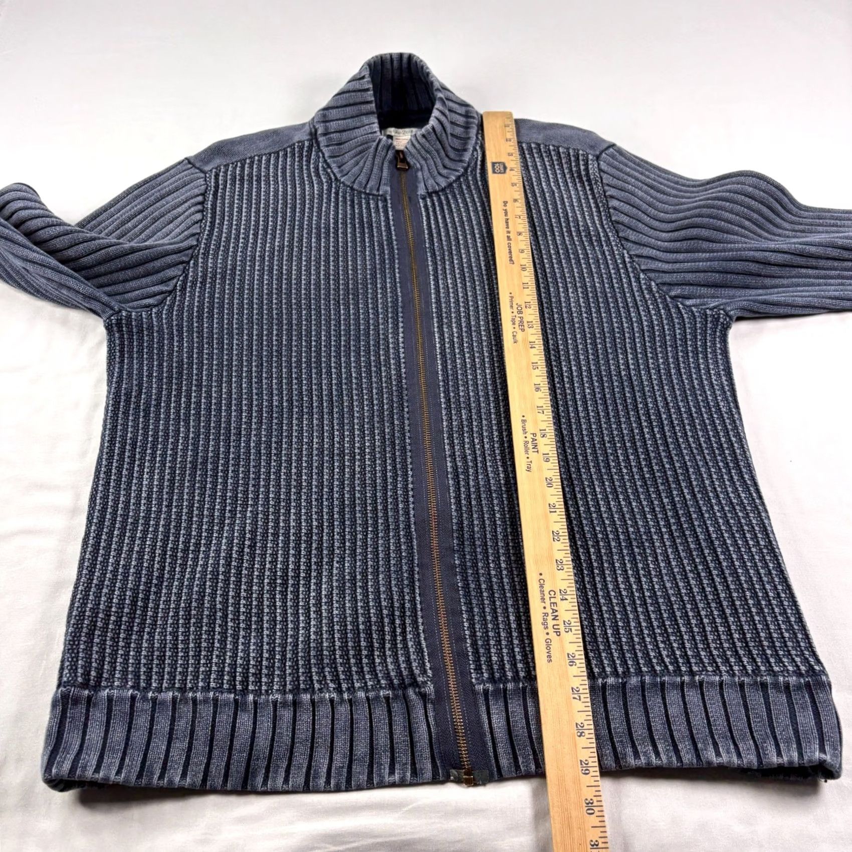 Carbon Carbon Sweater Mens L Blue Cobalt Heavy Knit Full Zip Stretch Size US L / EU 52-54 / 3 - 4 Thumbnail