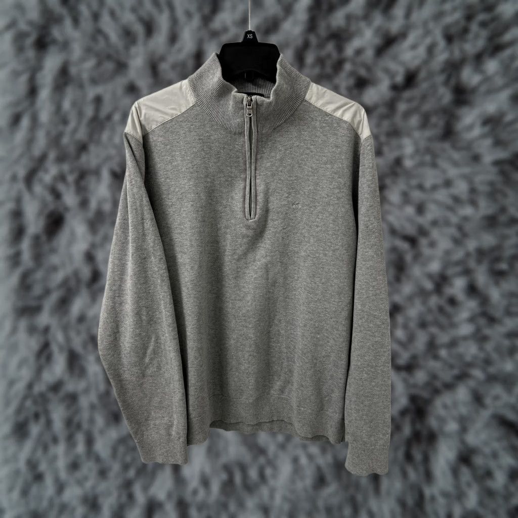 Michael Kors Michael Kors Sweater Mens L Gray 1/4 Zip Pullover Logo Knit 100% Cotton Long Sleeve Button-Up Casual Business Workwear Regular Fit 26”/22” Pit to Pit Size US L / EU 52-54 / 3 - 1 Thumbnail