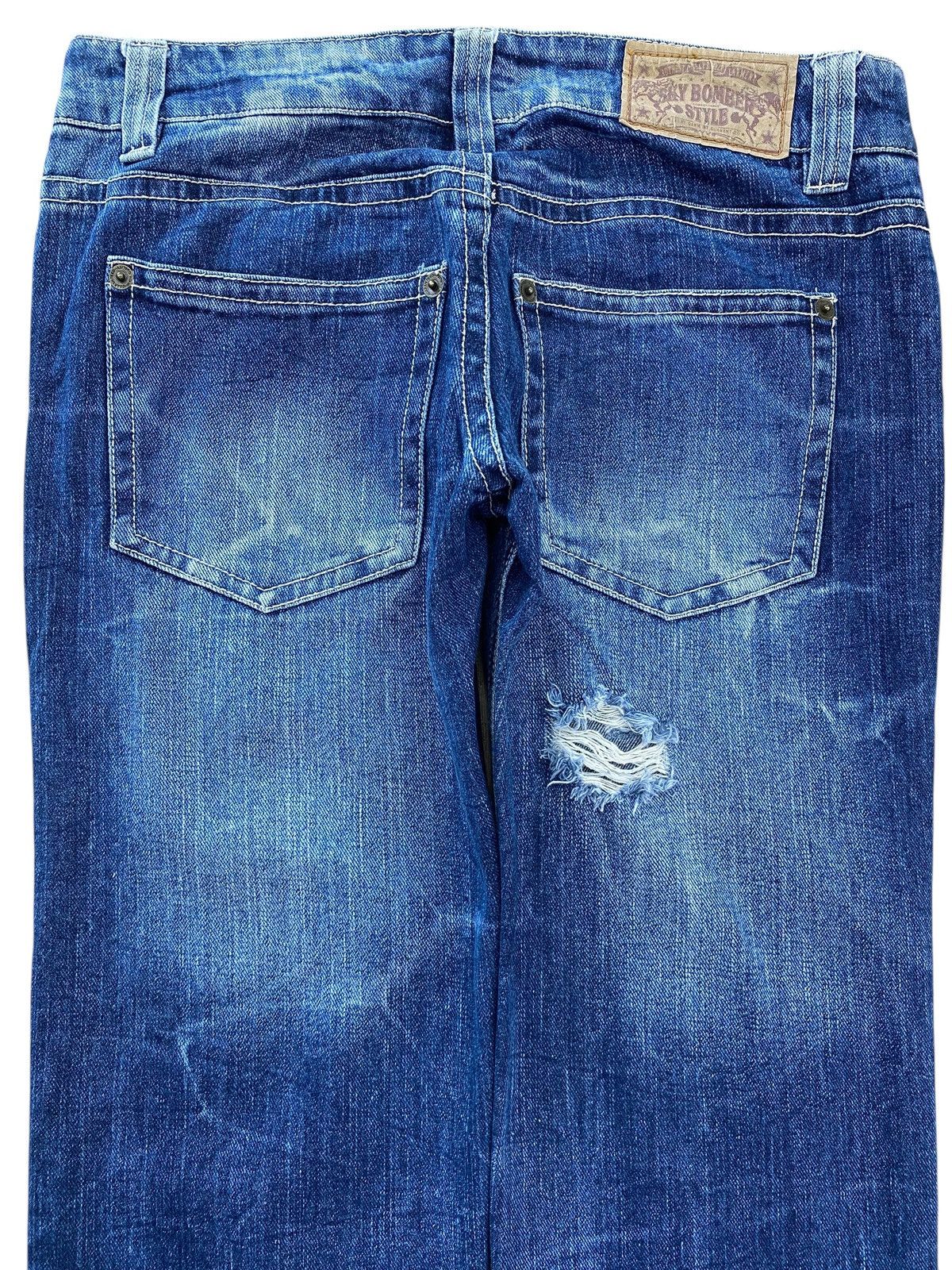 Japanese Brand Japanese Brand Light Blue Ripped Style Straight Leg Jean Size US 32 / EU 48 - 4 Thumbnail