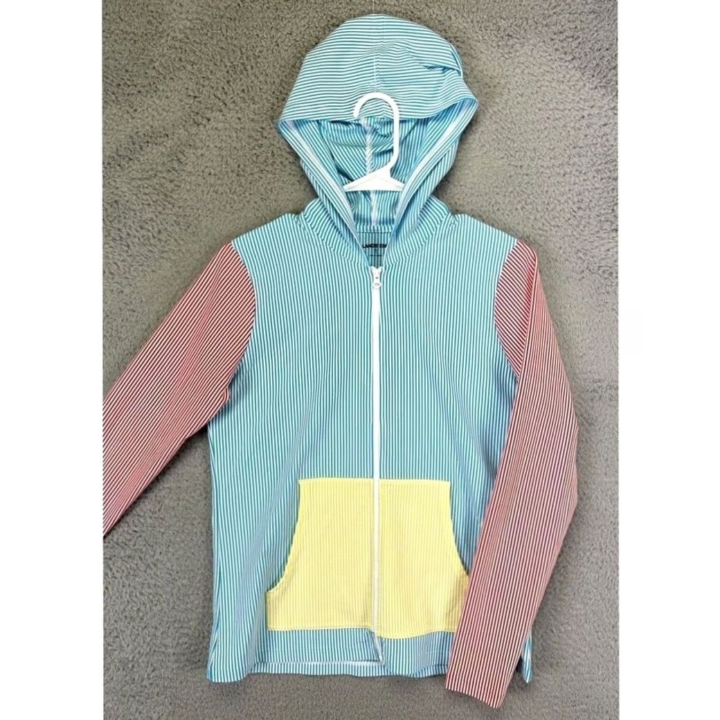 Lands' End Lands' End Hoodie Sweatshirt Womens Small S Blue Red White Striped Full Zip Hooded Ladies Sweater Jacket Size S / US 4 / IT 40 - 3 Thumbnail