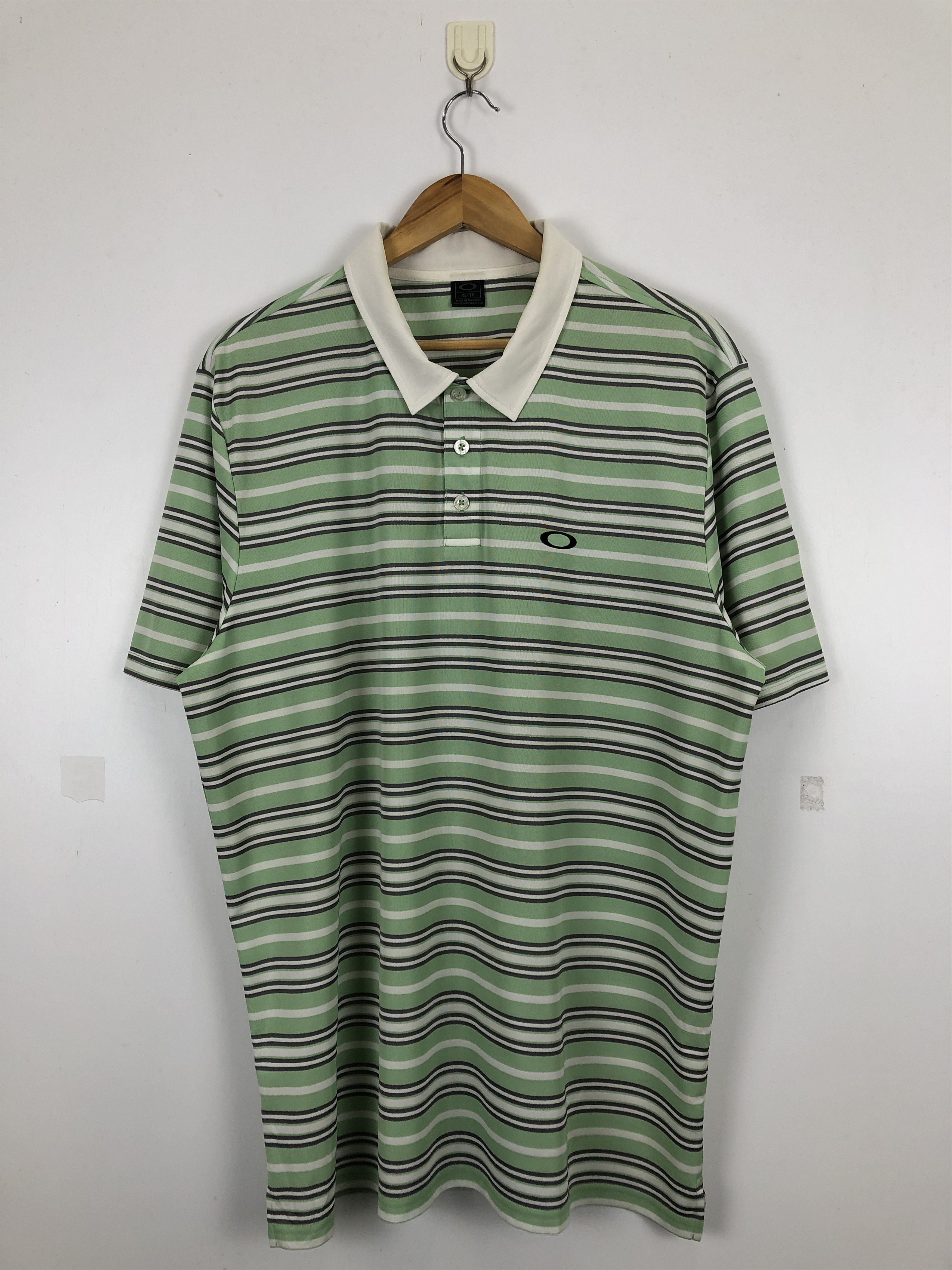 Vintage Vintage Oakley Striped Polo Short Sleeve Shirt TA0474 Size US XL / EU 56 / 4 - 1 Thumbnail
