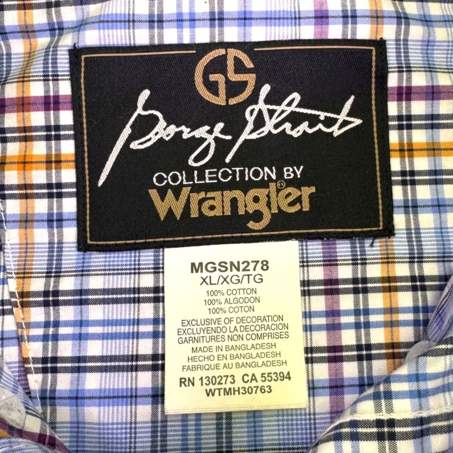 Wrangler VINTAGE Wrangler George Strait Collection Button Down Shirt Mens XL Plaid Western Size US XL / EU 56 / 4 - 2 Thumbnail