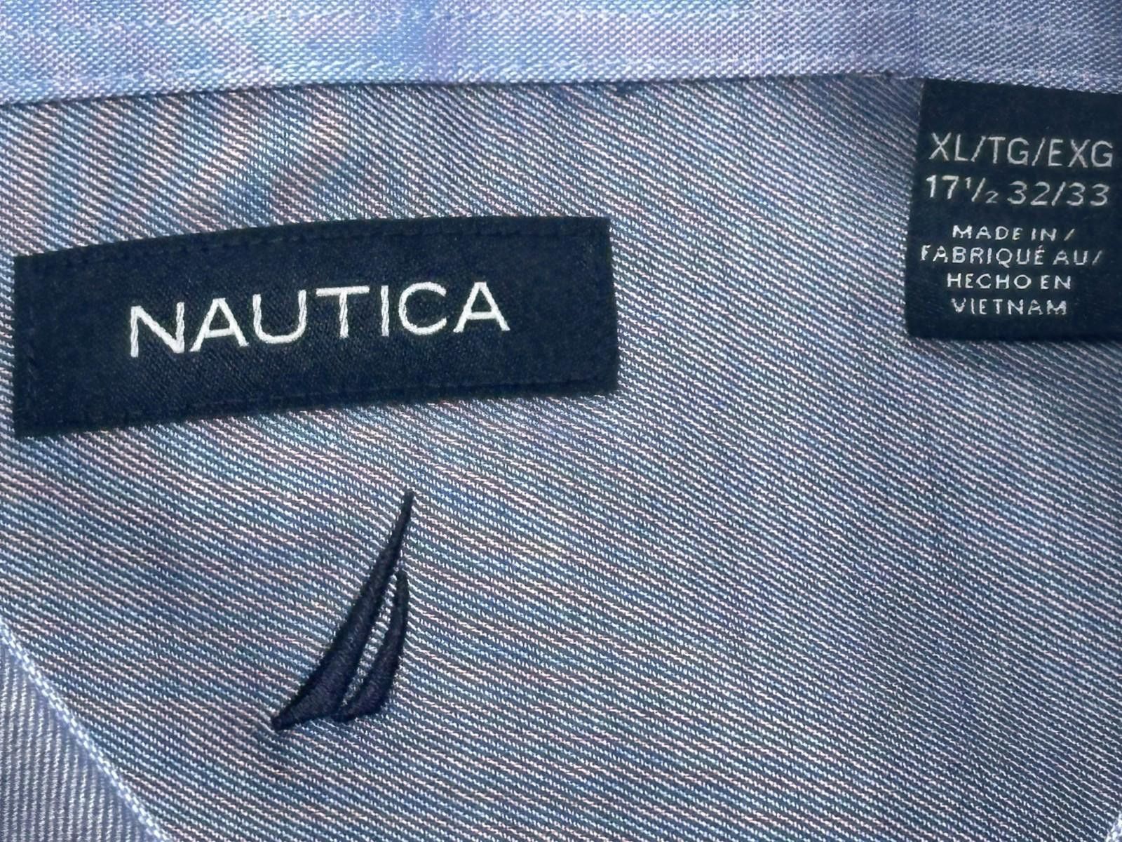 Nautica Nautica 100% Cotton Button Up Shirt Blue Men's XL 17.5-32/33 Size US XL / EU 56 / 4 - 7 Thumbnail