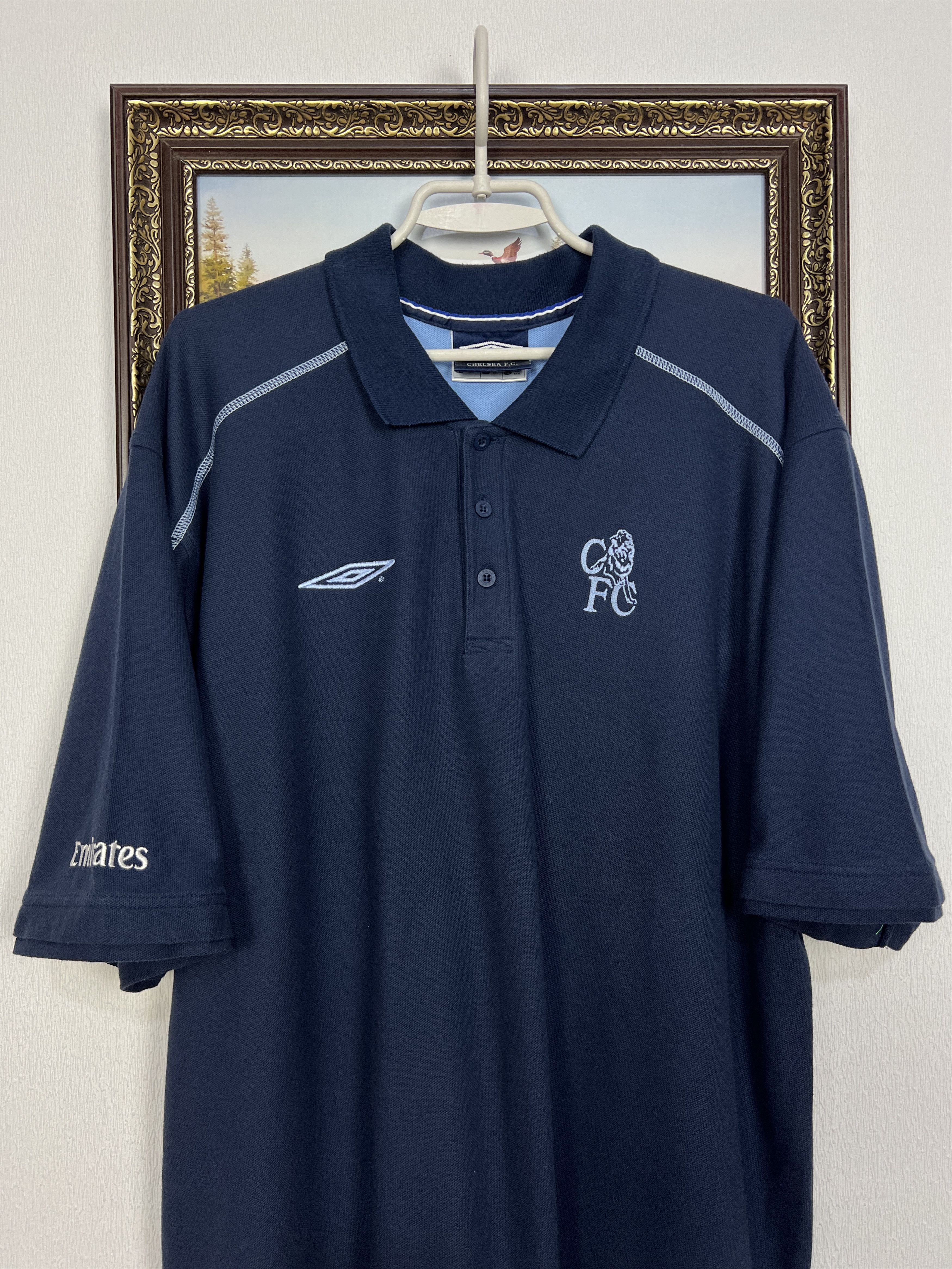 Umbro Vintage Chelsea Football Polo Shirt Soccer Train Jersey Size US XXL / EU 58 / 5 - 2 Thumbnail