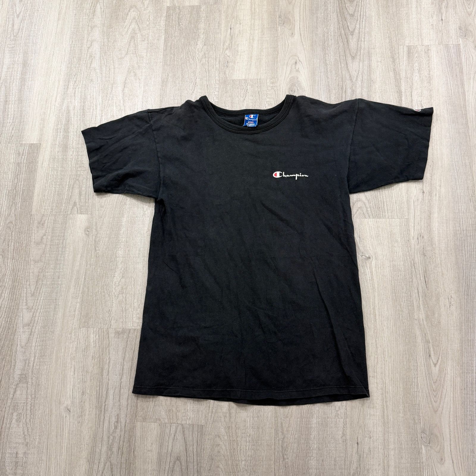 Champion Vintage Champion Script Spellout Shirt Large Black Faded Size US L / EU 52-54 / 3 - 1 Thumbnail