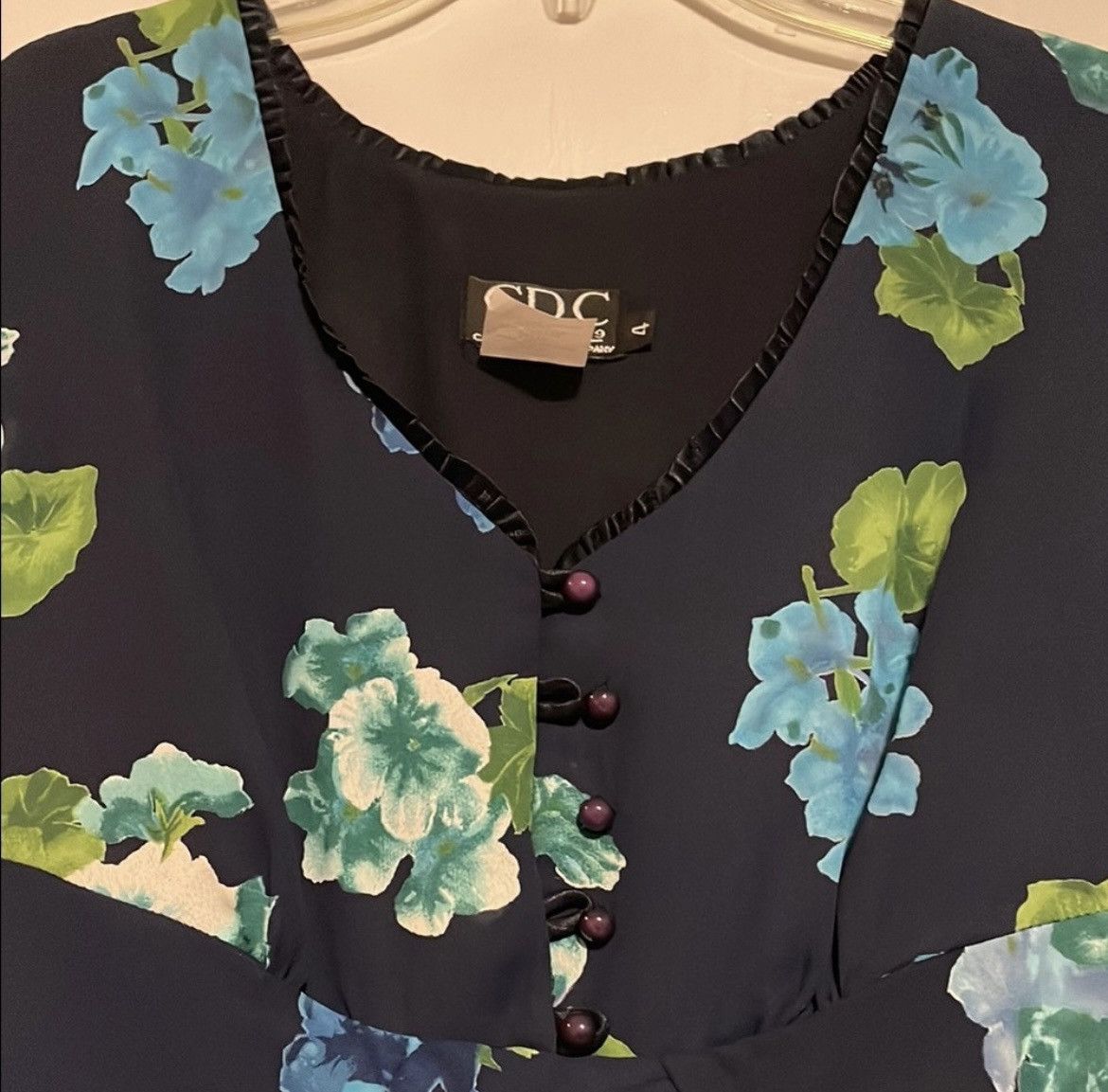 Other CDC Evening Blue Floral Maxi Dress Size S / US 4 / IT 40 - 5 Thumbnail