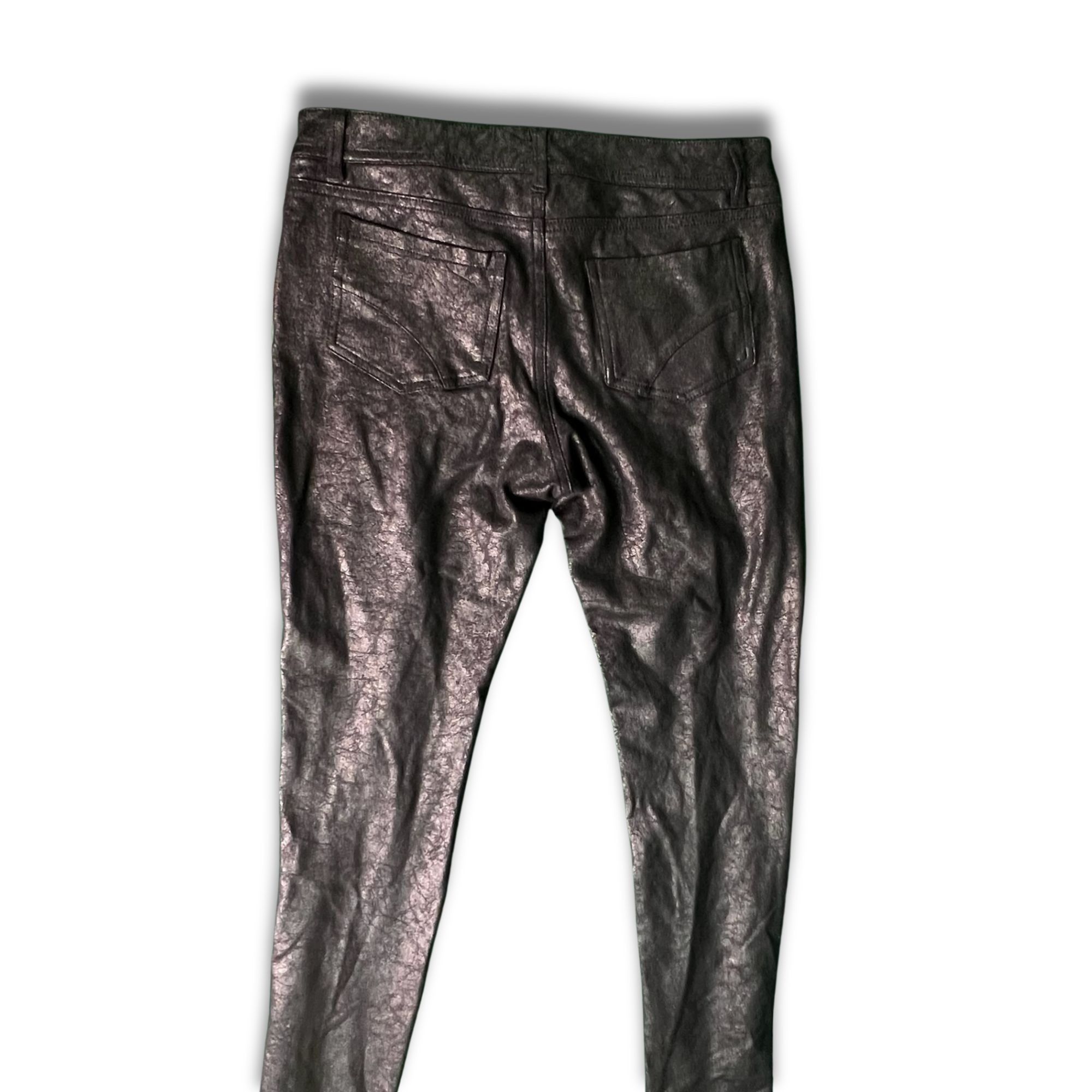 Other ASHLEY-CLASSICS Black Faux Leather Coated Skinny Jeans Size Size 31" - 3 Thumbnail