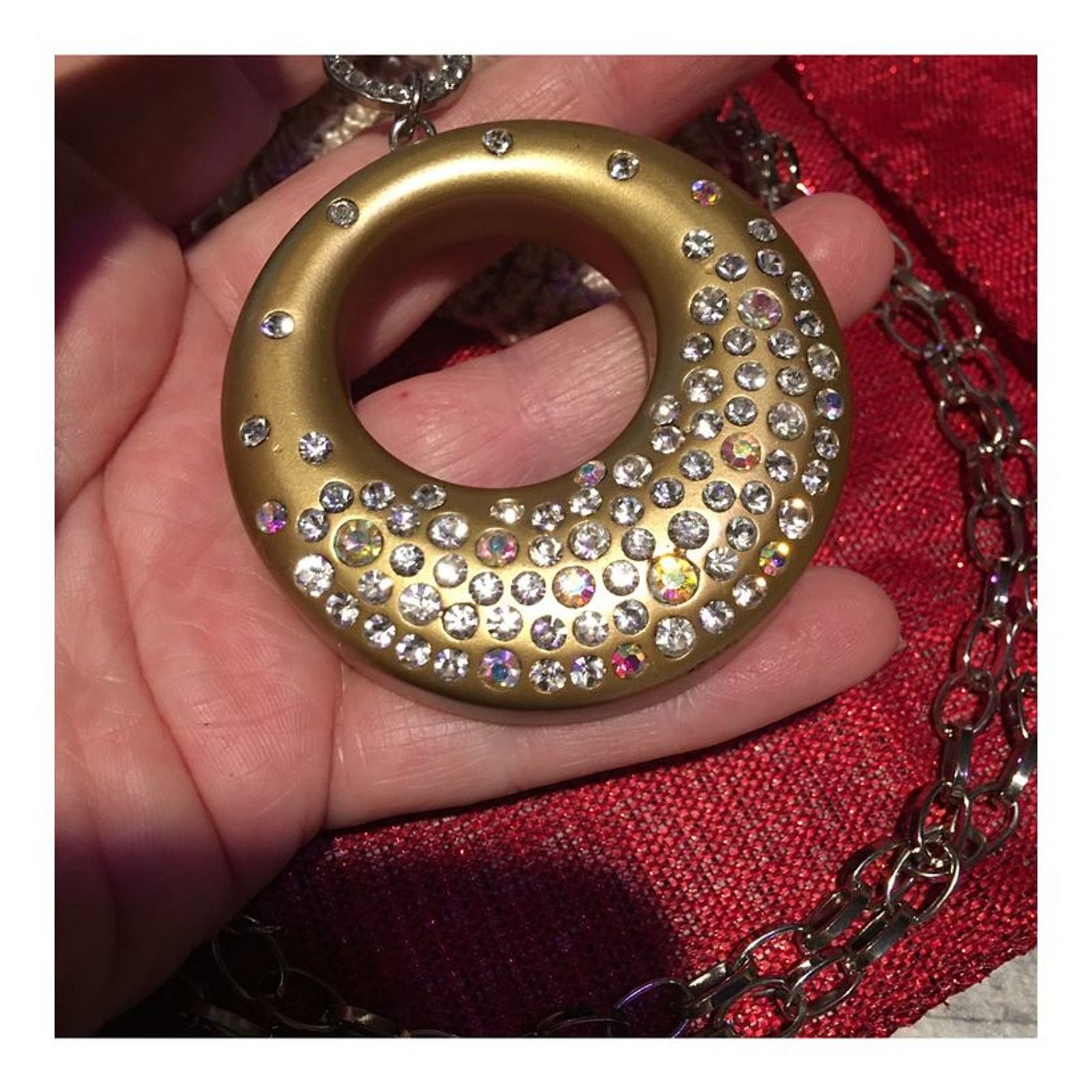 The Unbranded Brand Austrian Crystal Long Circle Necklace Size ONE SIZE - 5 Thumbnail