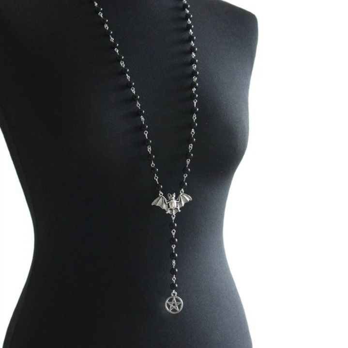 Vintage Gothic Bat Pendant Necklace for Men and Women Chain Size ONE SIZE - 1 Thumbnail