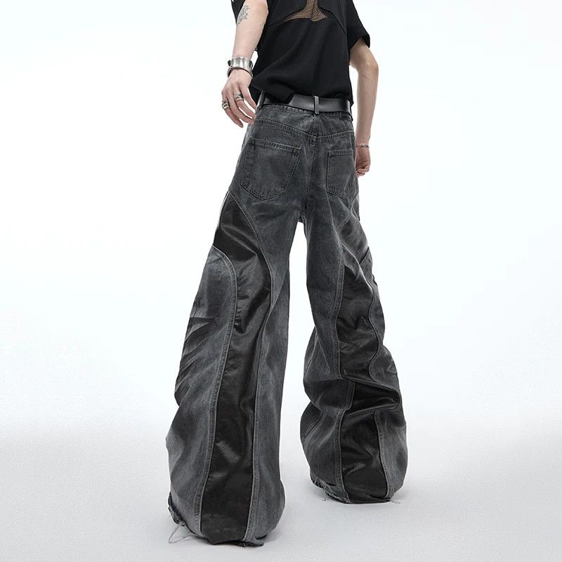 Jean × Vintage Denim Pants PU Leather Size US 32 / EU 48 - 2 Thumbnail