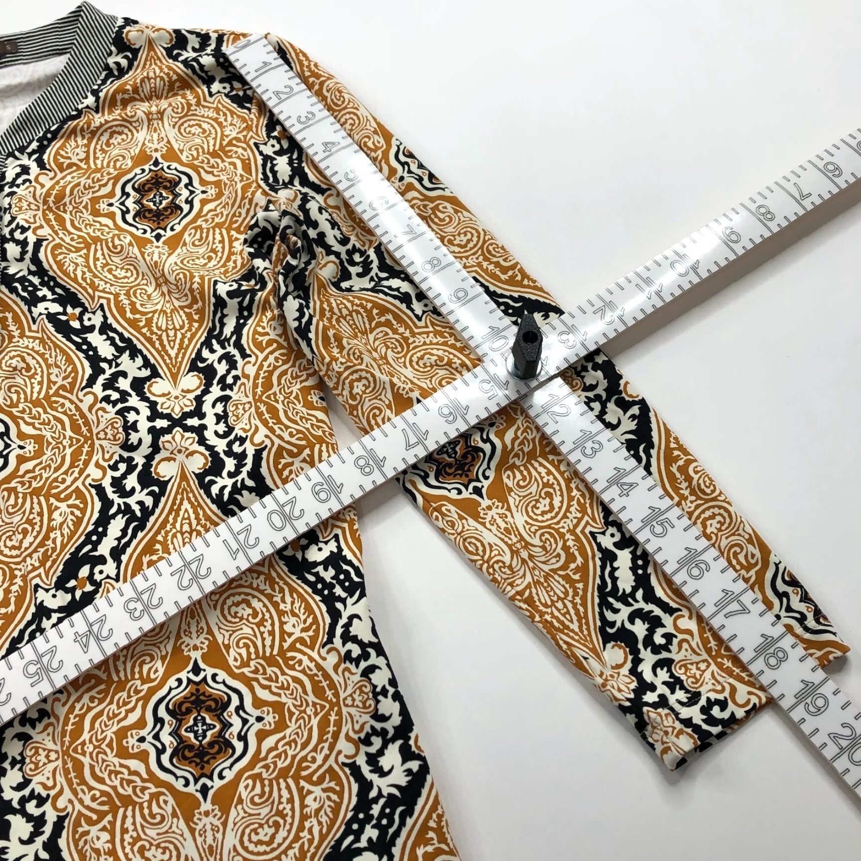 J.McLaughlin J. McLaughlin Blouse Pullover Tunic Button Top Catalina All Over Print MINT Brown Geometric Long Sleeve Women XS S Regular Vintage No Size S / US 4 / IT 40 - 4 Thumbnail
