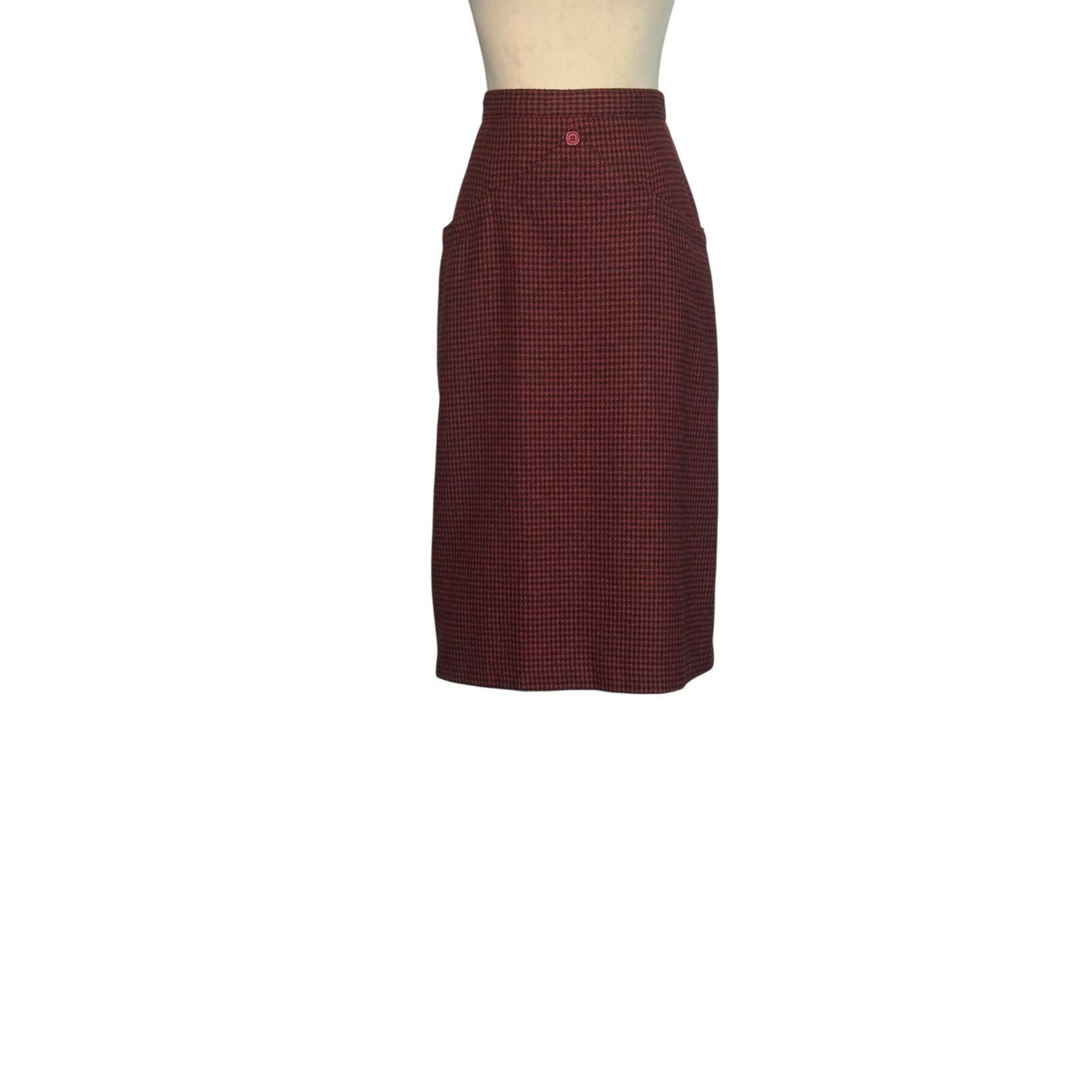 Porsche Design Porsche vintage red black houndstooth pencil skirt size 9/10 Size 27" / US 4 / IT 40 - 15 Thumbnail