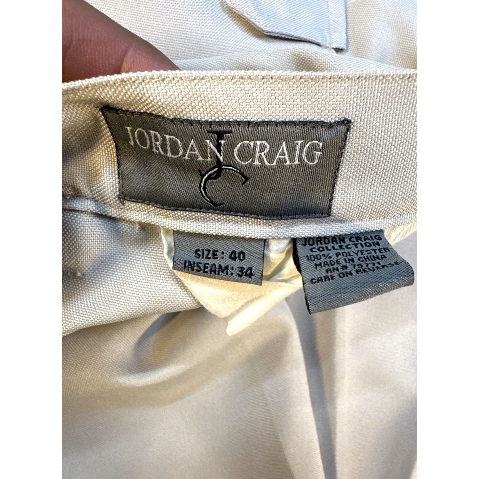 Jordan Craig Jordan Craig Cream Zip Jacket & Cargo Pant Set Mens 2XL Beige 40x34 Streetwear Size US 39 - 3 Thumbnail