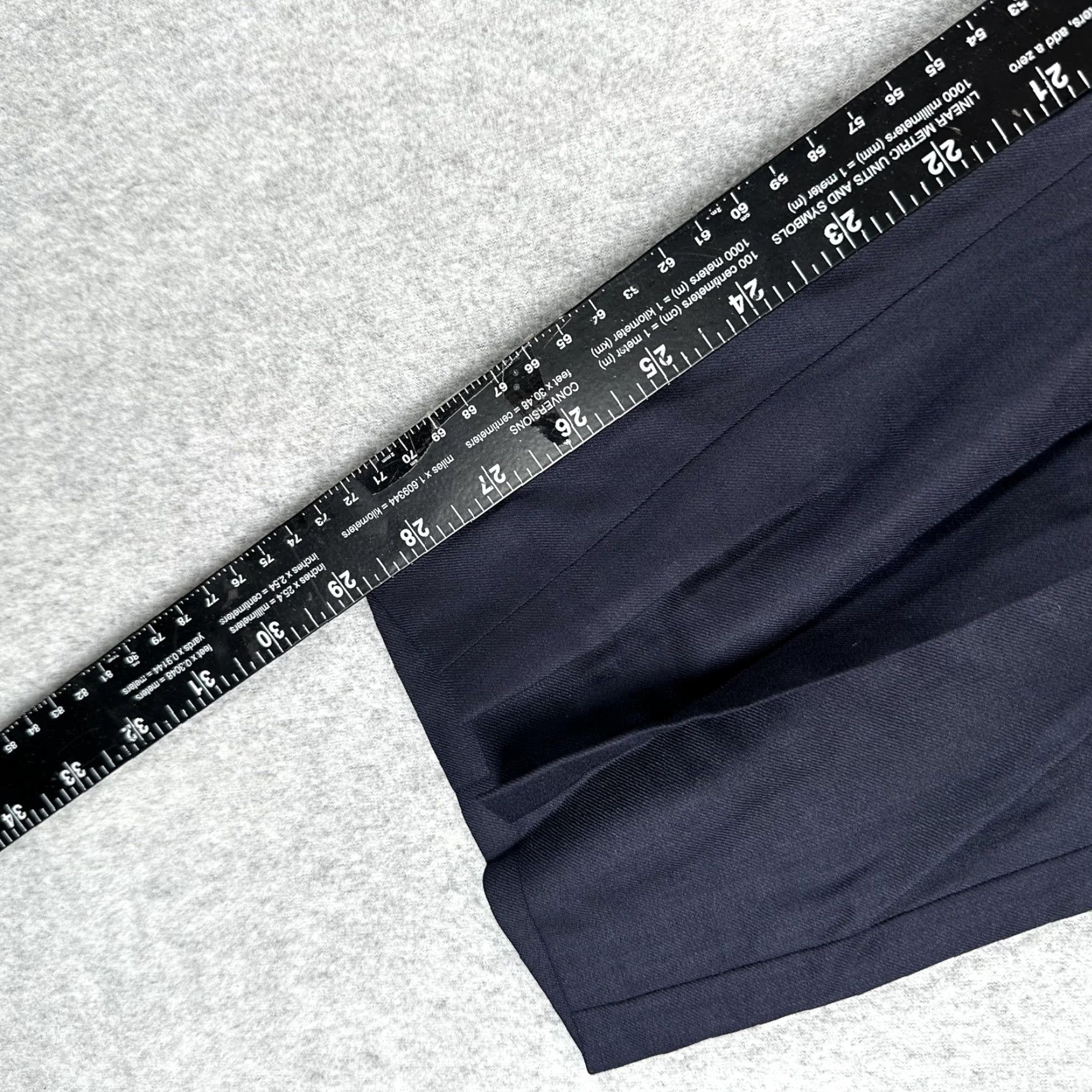 Vintage Indochino Dress Pants Mens 34x32 Blue Wool Cashmere Flat Front Tapered Leg Size US 34 / EU 50 - 3 Thumbnail