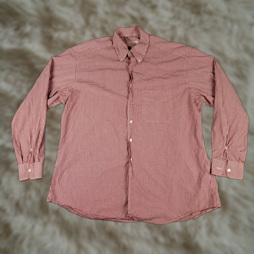 Ermenegildo Zegna VINTAGE Ermenegildo Zegna Sport Shirt Mens 2XL Casual Check Cotton Long Sleeve Red Size US XXL / EU 58 / 5 - 1 Thumbnail